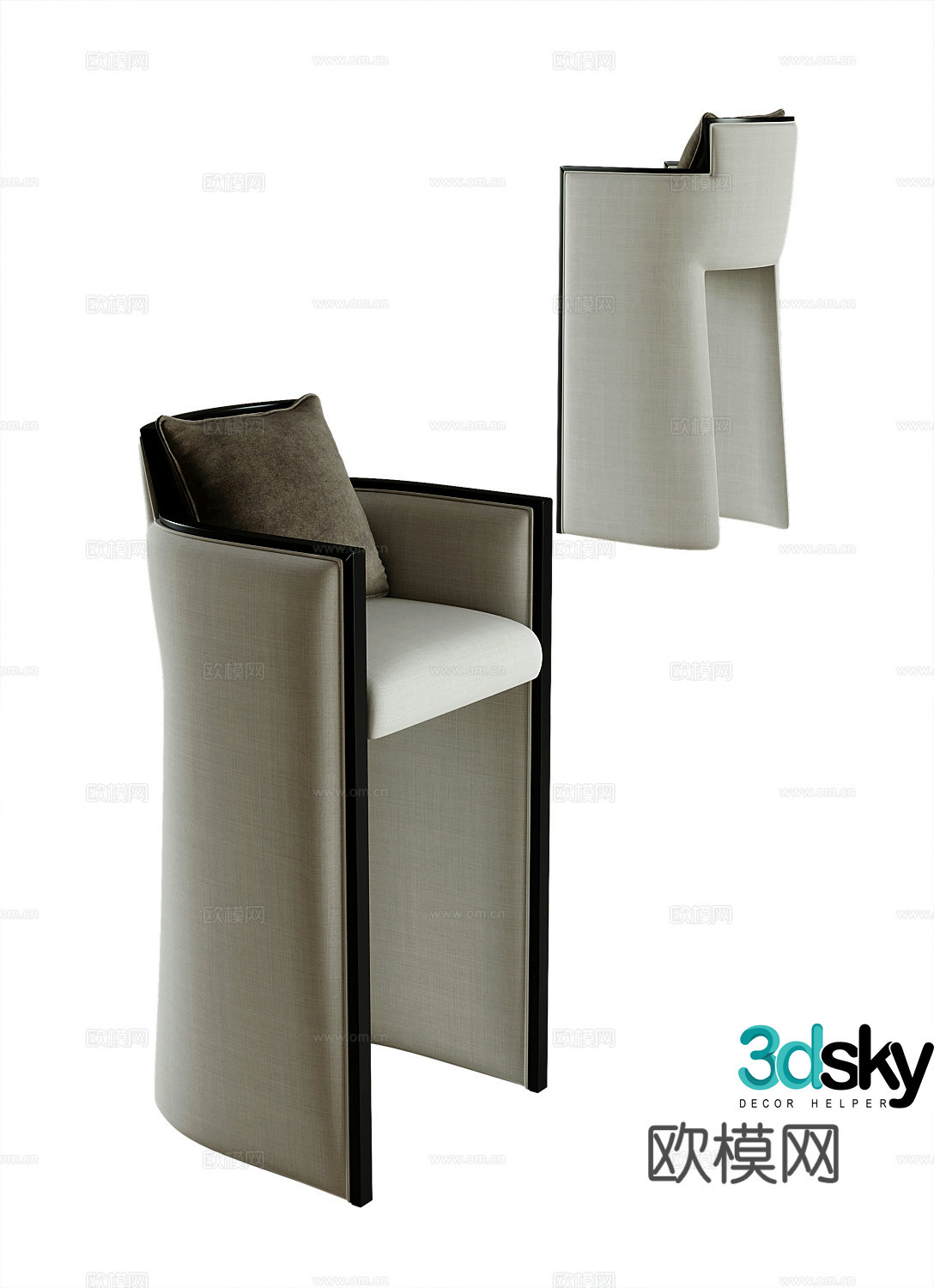 Modern bar chair 3d model