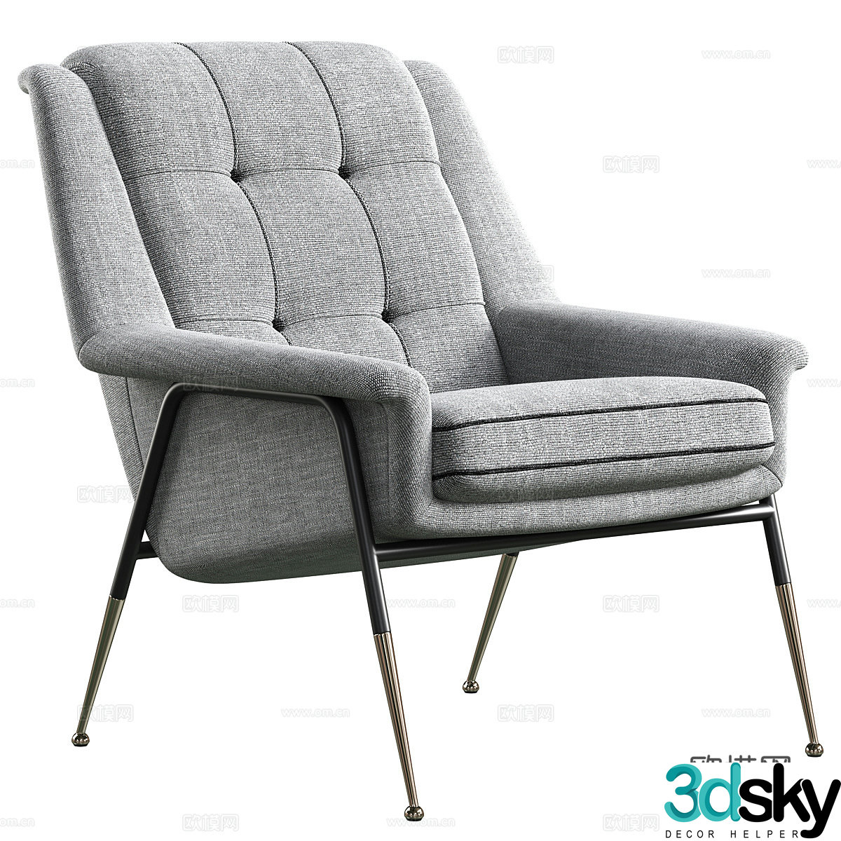 Modern Italian Tosconova Witton lounge chair 3d model