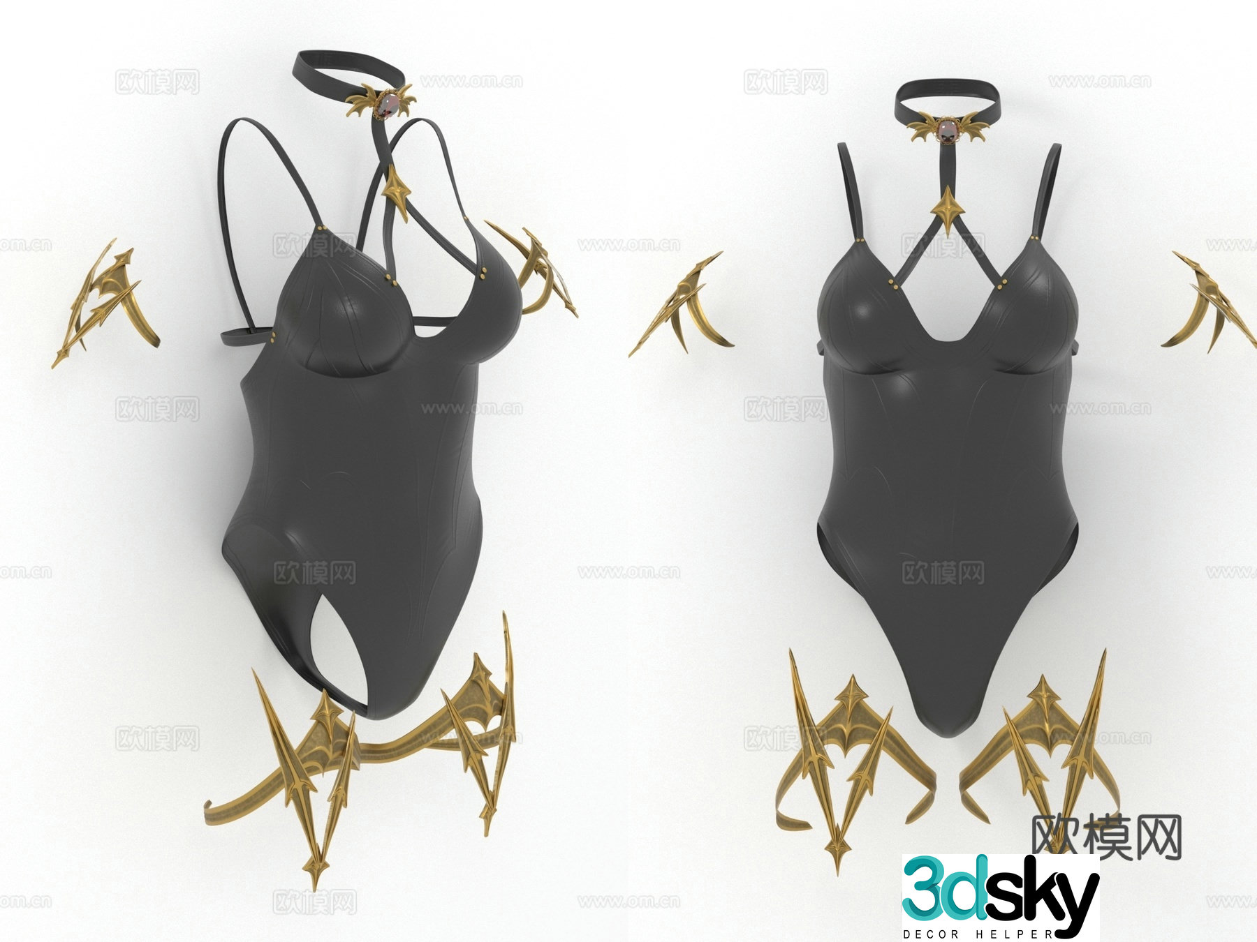 Fantasy Clothing Sling Jumpsuit Bra Women’s Clothing Women’s Clothing 3D Model