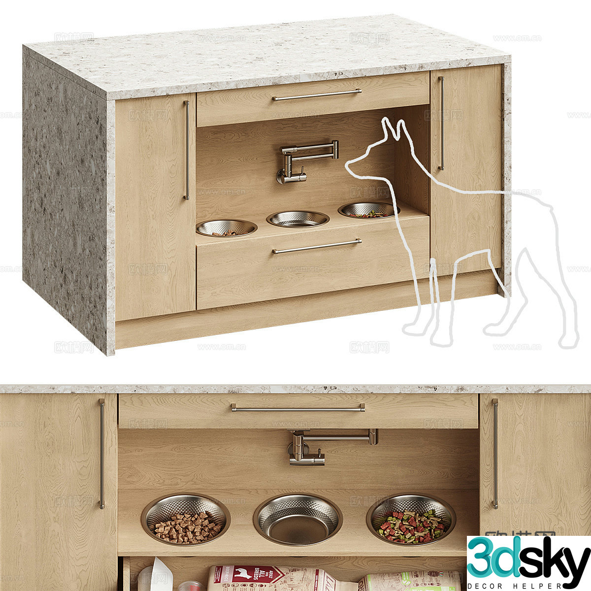 Pet feeder 3d model