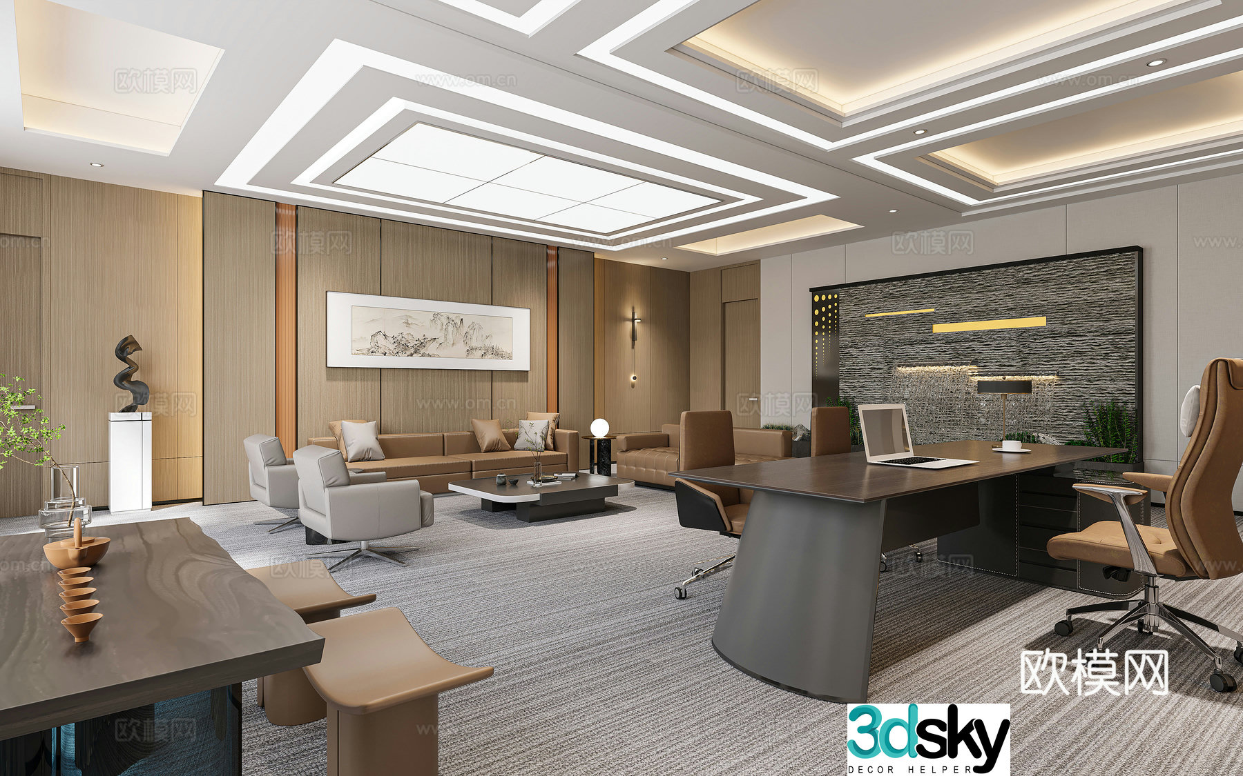 Modern Chairman’s Office 3D Model