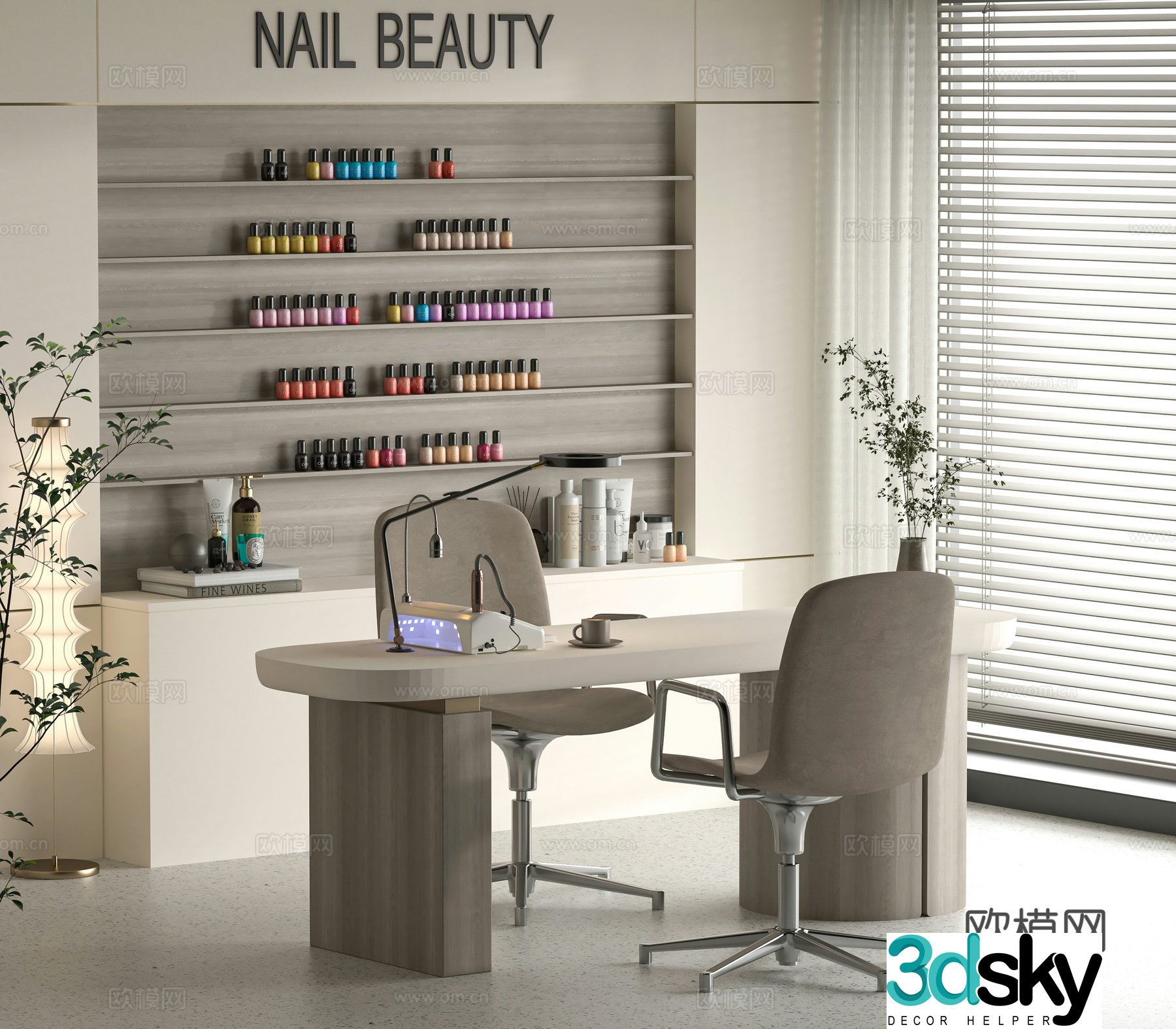 Modern nail salon 3d model