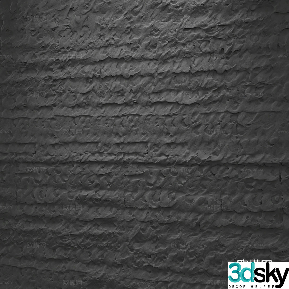 Modern gypsum texture wall 3d model