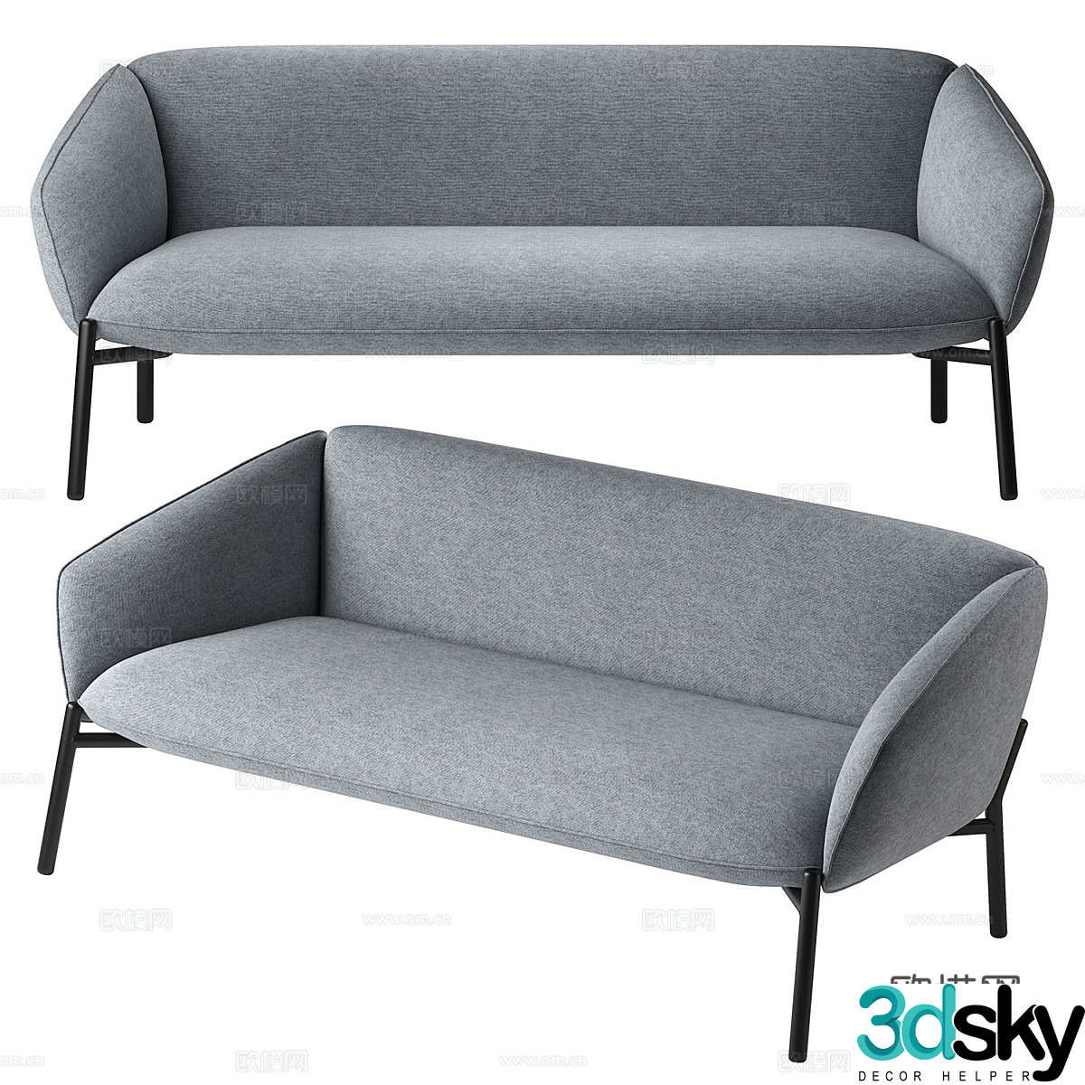 Modern minimalist Undina casual sofa 3d model