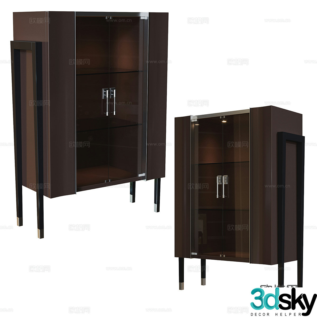 Modern Italian glass sideboard 3D model