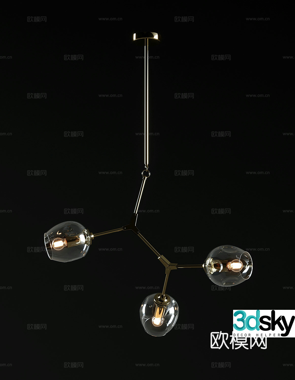 Modern chandelier 3d model