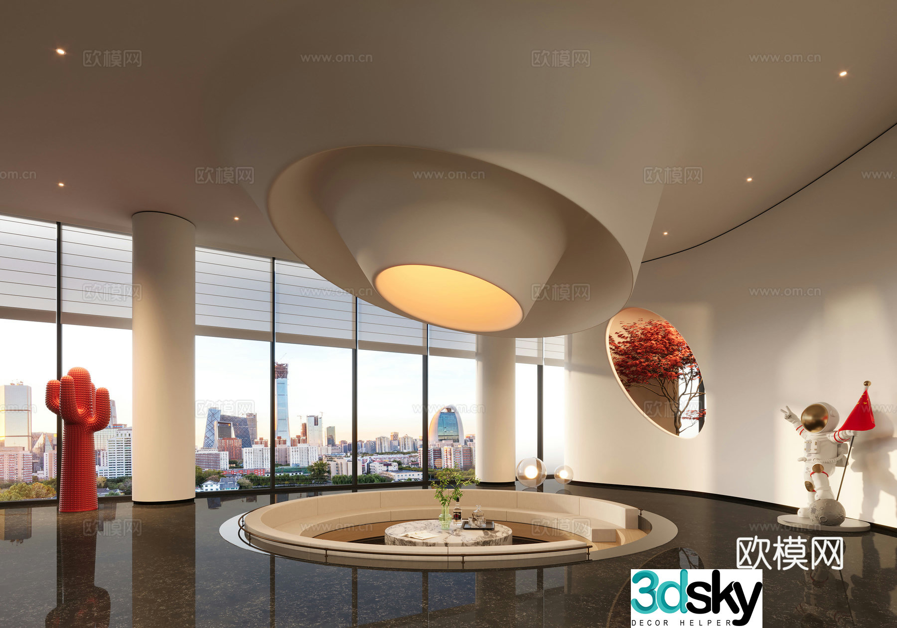 Modern hotel public seating area Lobby seating area Lobby leisure area Leisure area 3D model