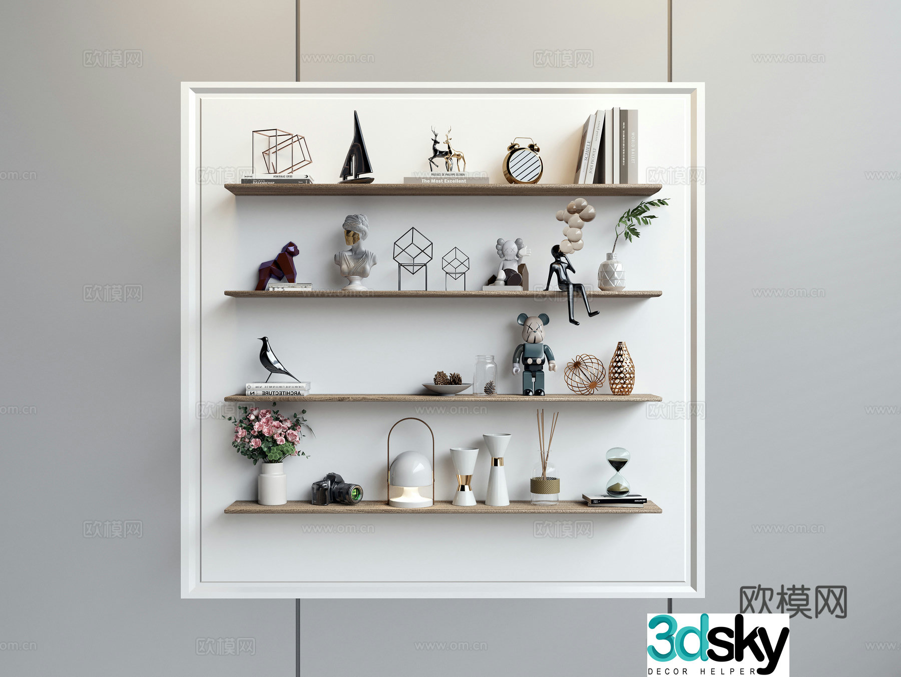 Decoration Ornament Ornament Lighting Ornament Vase Branch Book Ornament Camera Decoration Rack 3D Model