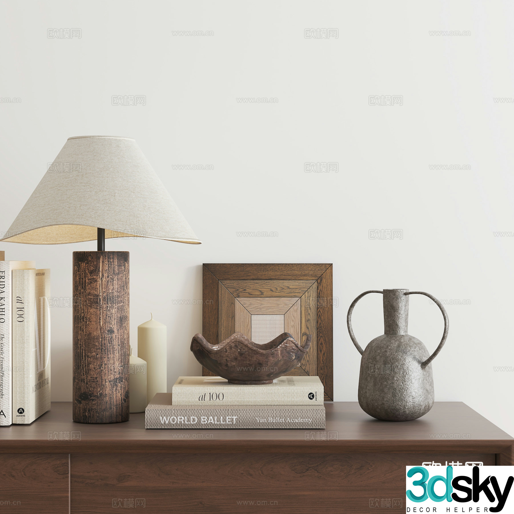 Middle-aged ornament combination 3D model