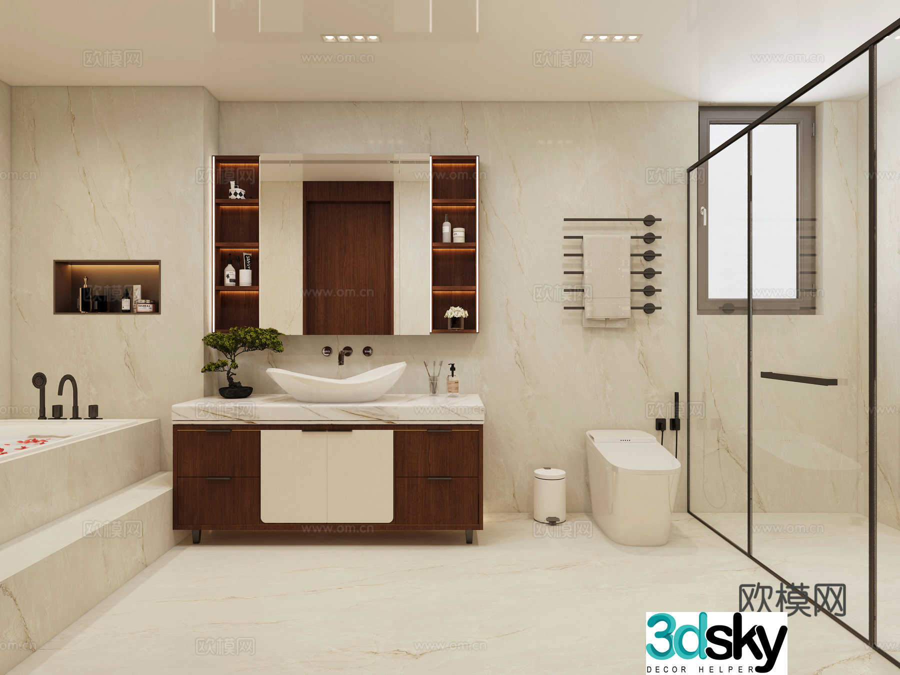 New Chinese bathroom 3D model