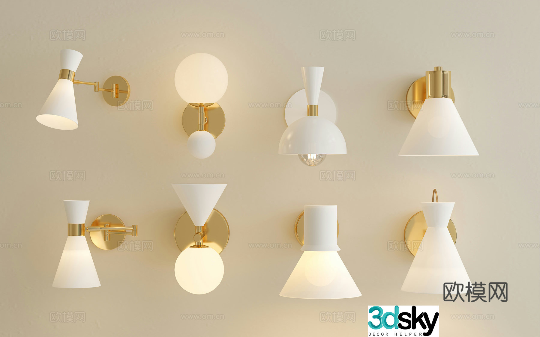 Modern cream wall lamp Modern simple wall lamp Bedside wall lamp Children’s wall lamp 3d model