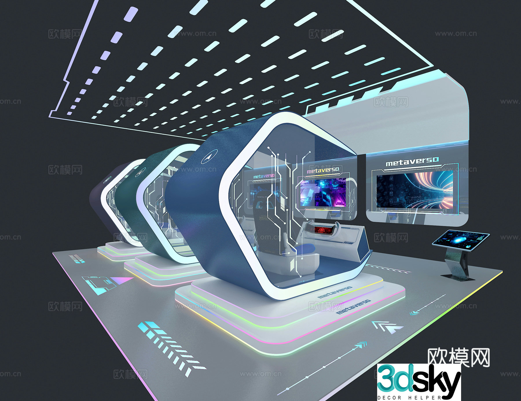 Virtual experience booth 3D model