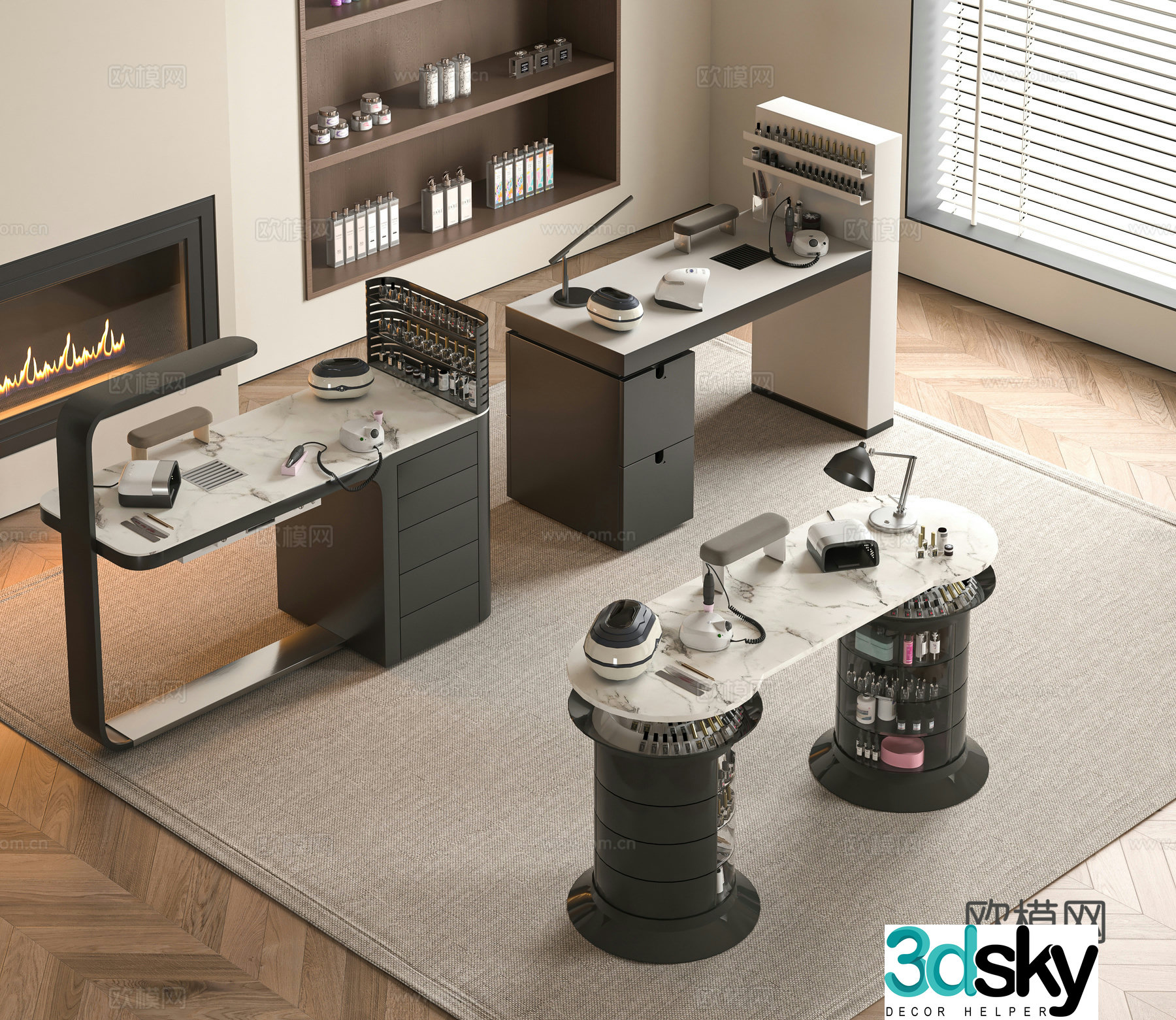 Modern manicure table 3d model