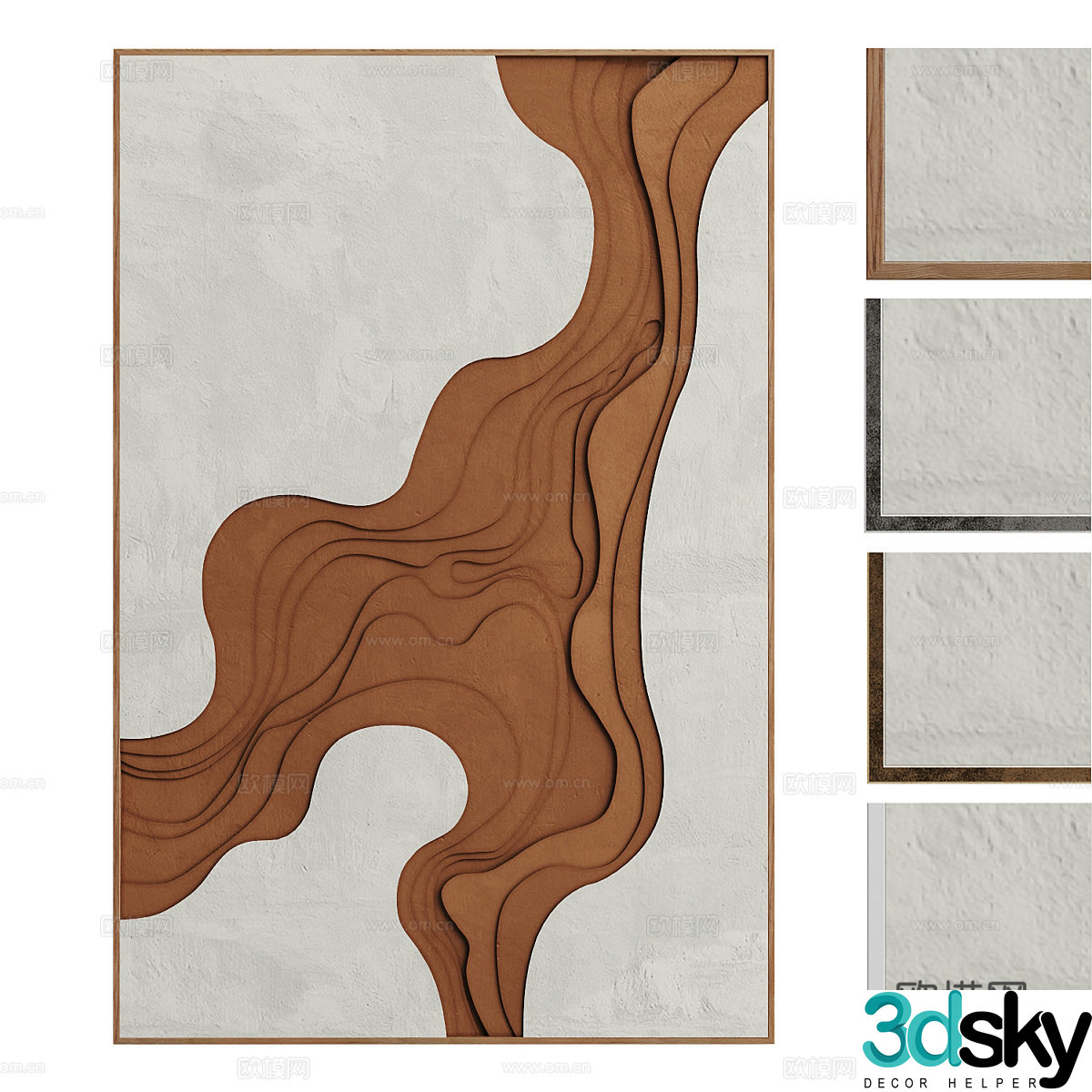 New Chinese style decorative painting 3D model