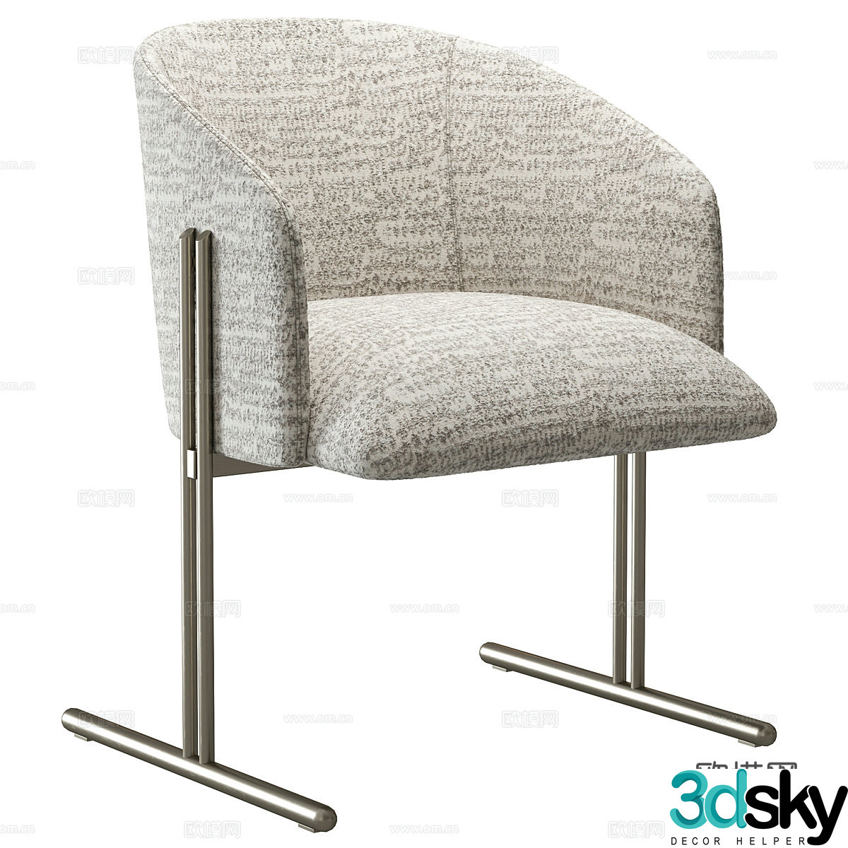Modern Italian minimalist Hastier dining chair 3d model