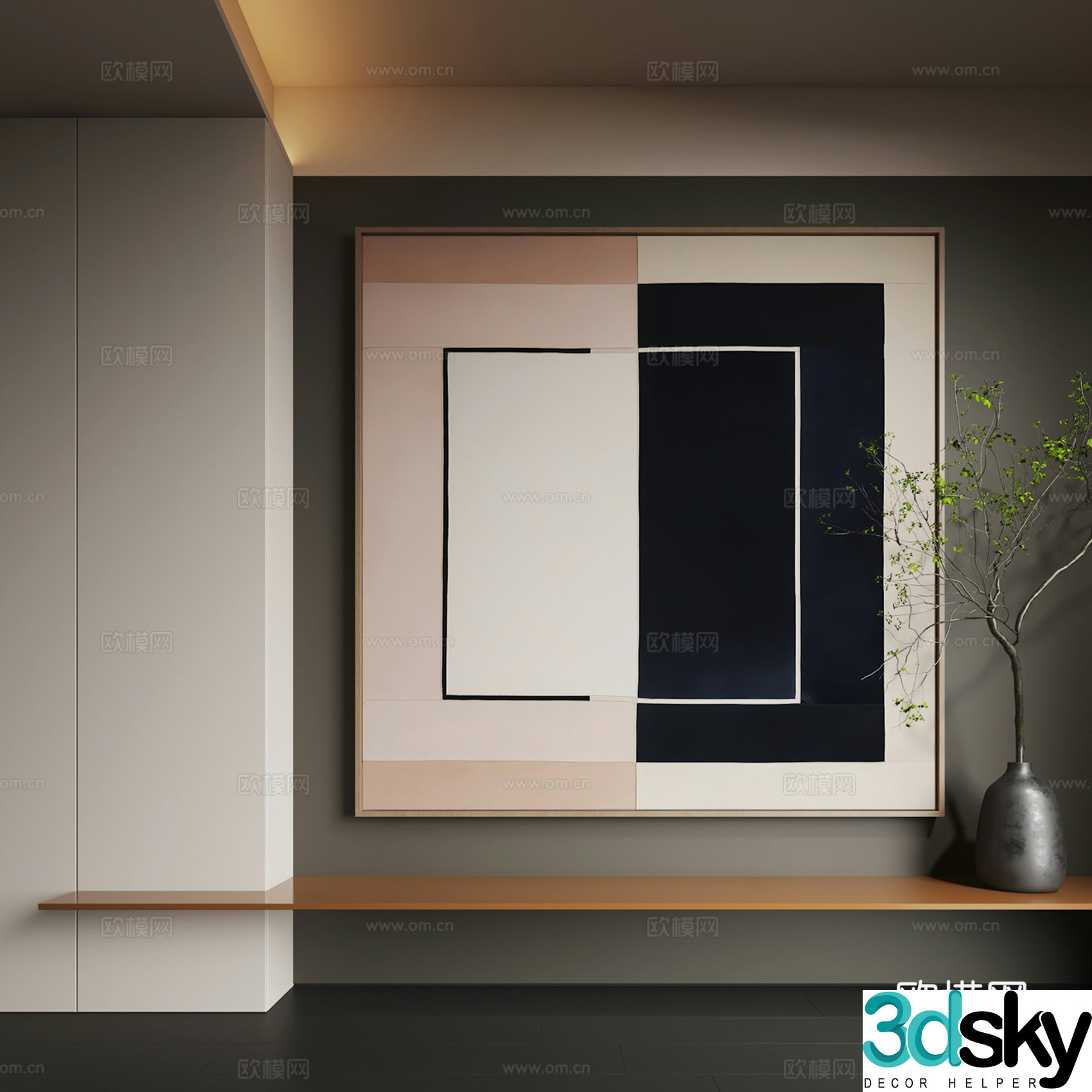 Modern abstract hanging paintings Modern Italian hanging paintings Modern light luxury hanging paintings 3D model