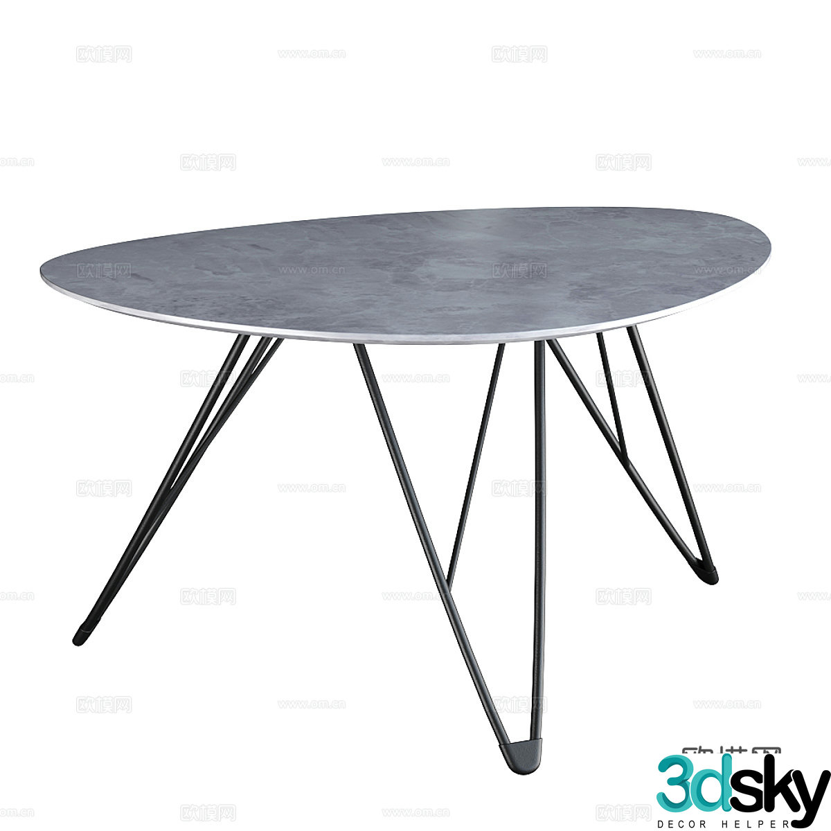 Modern Italian horn rock table 3D model