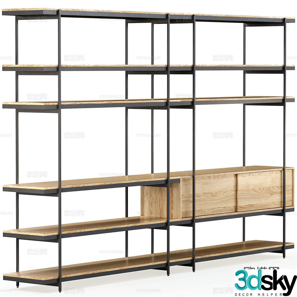Modern shelf display shelf bookshelf 3d model