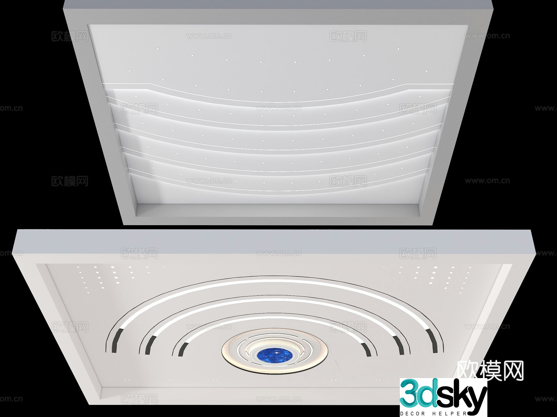 Modern ceiling Simple ceiling Office space ceiling Office hall ceiling Light film ceiling Current 3D model