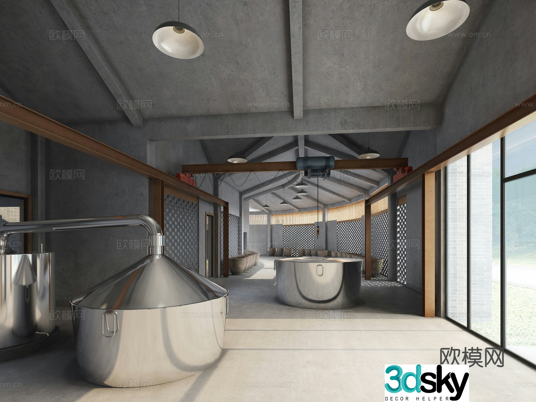 Industrial winery 3d model