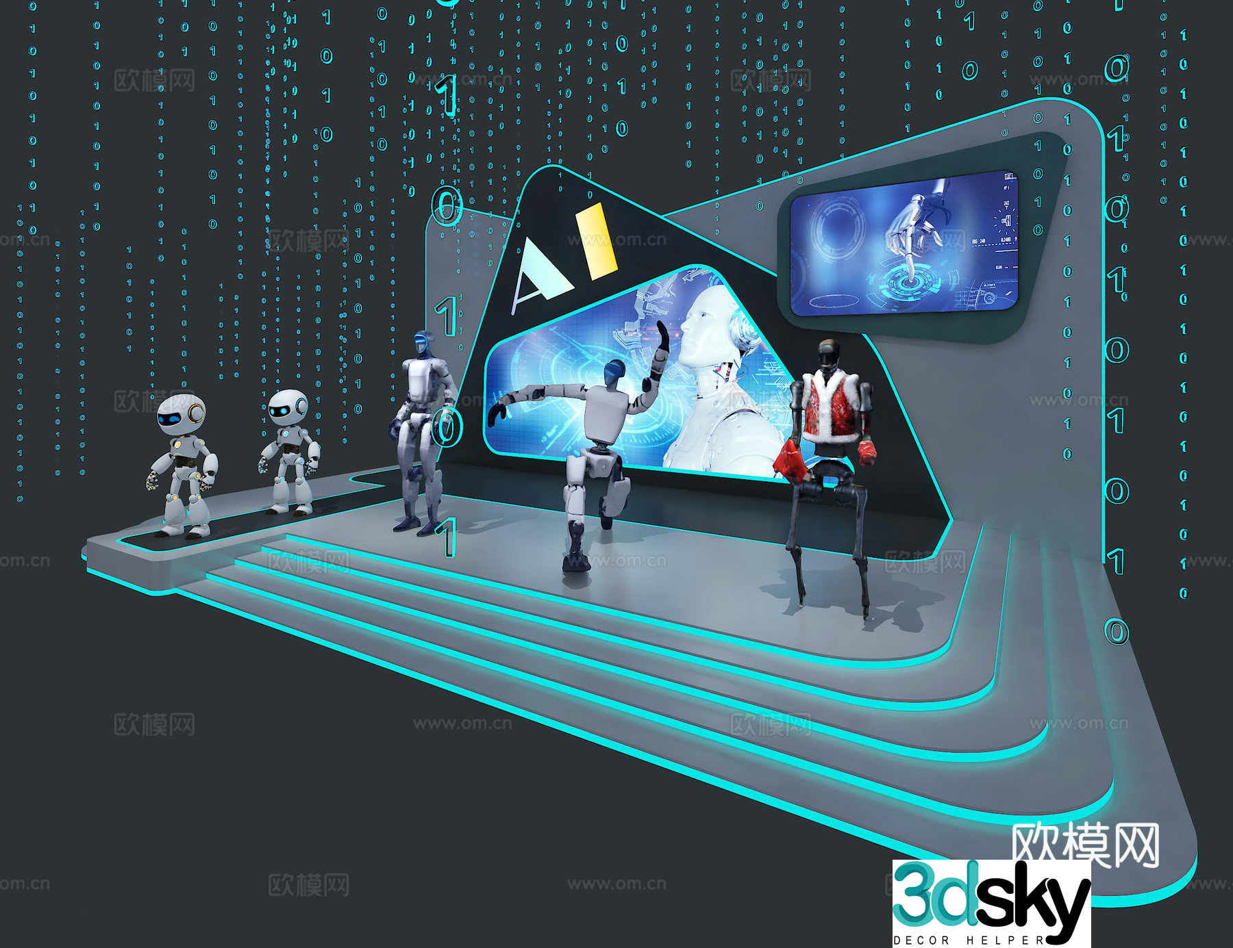 Robot booth 3d model