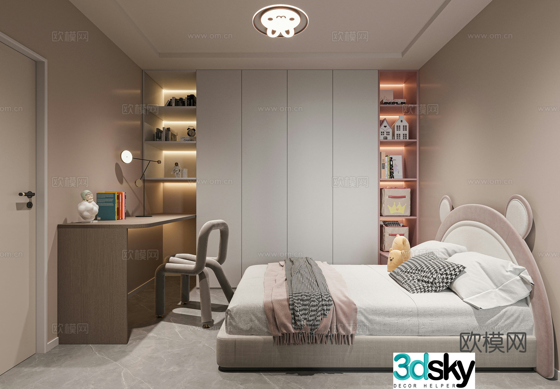 Modern daughter room 3d model