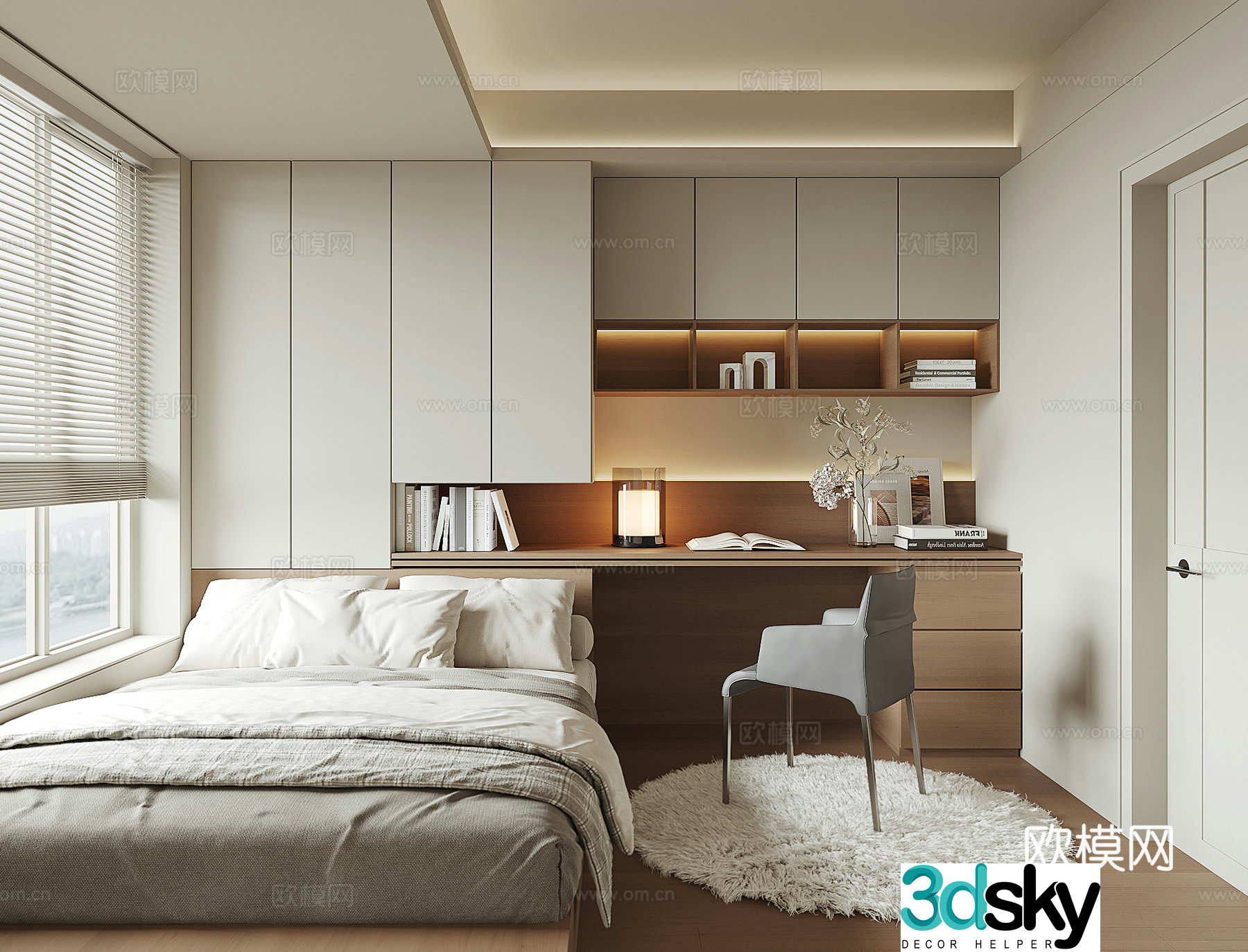 Modern tatami bedroom 3d model