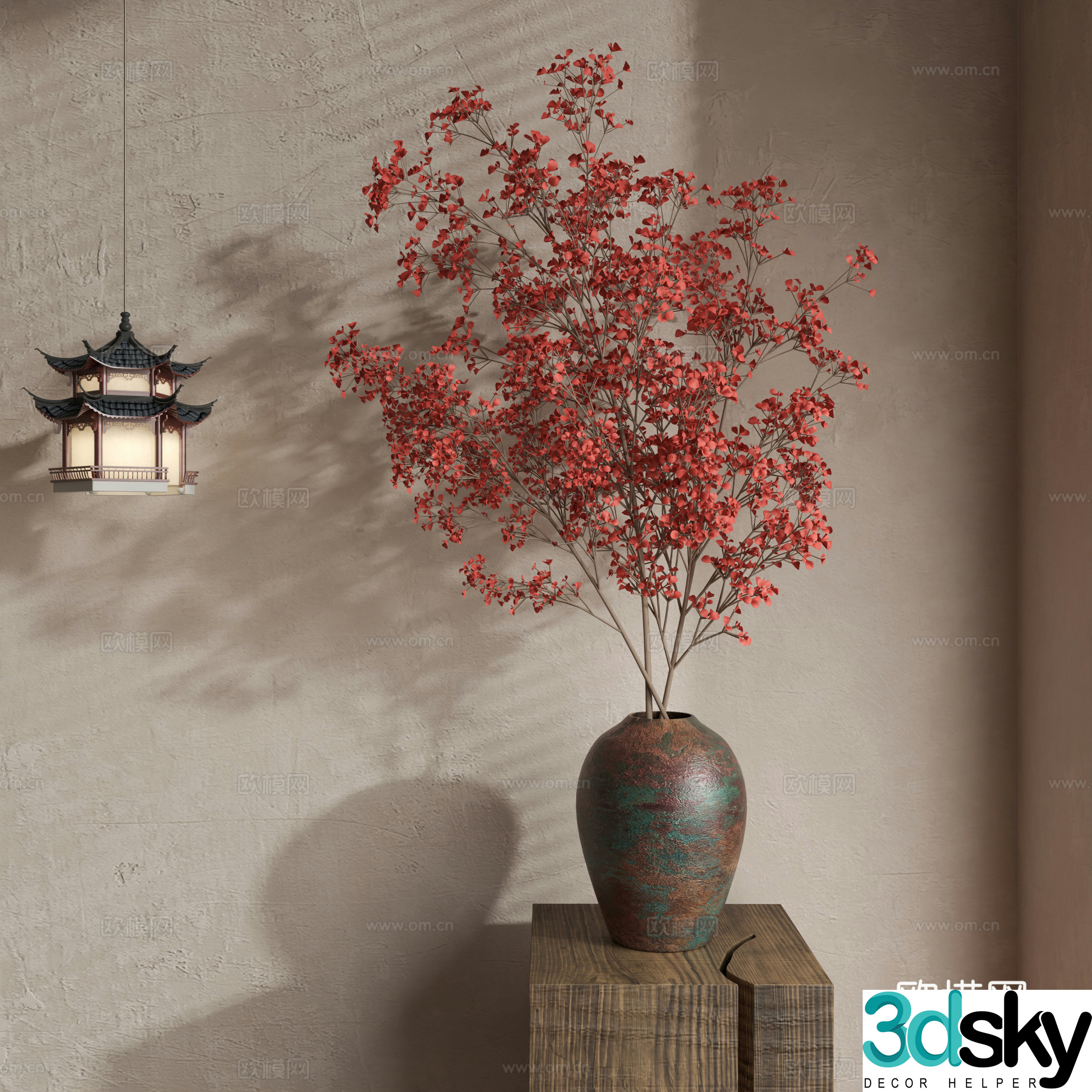 Waverly Flower Art Middle Ages Flower Art New Chinese Flower Art Modern Flower Art Vase 3D Model