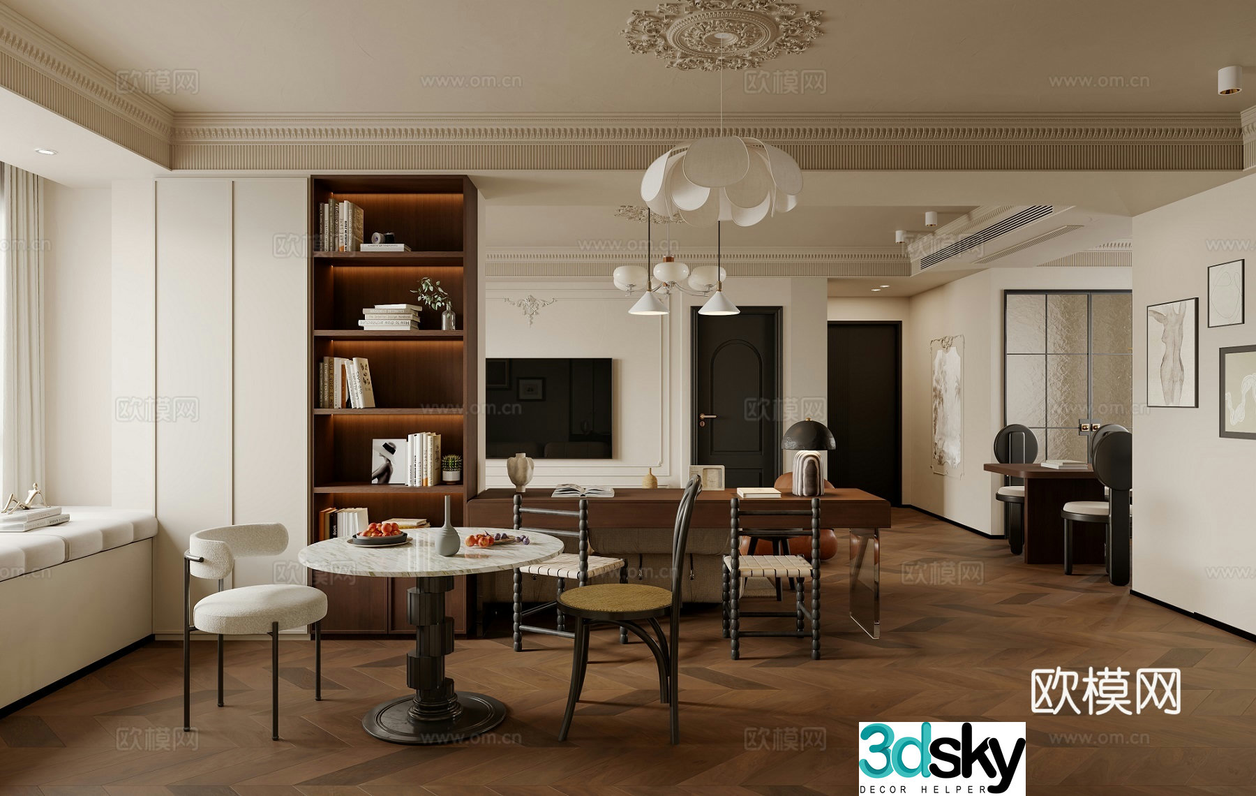 French medieval style restaurant 3D model