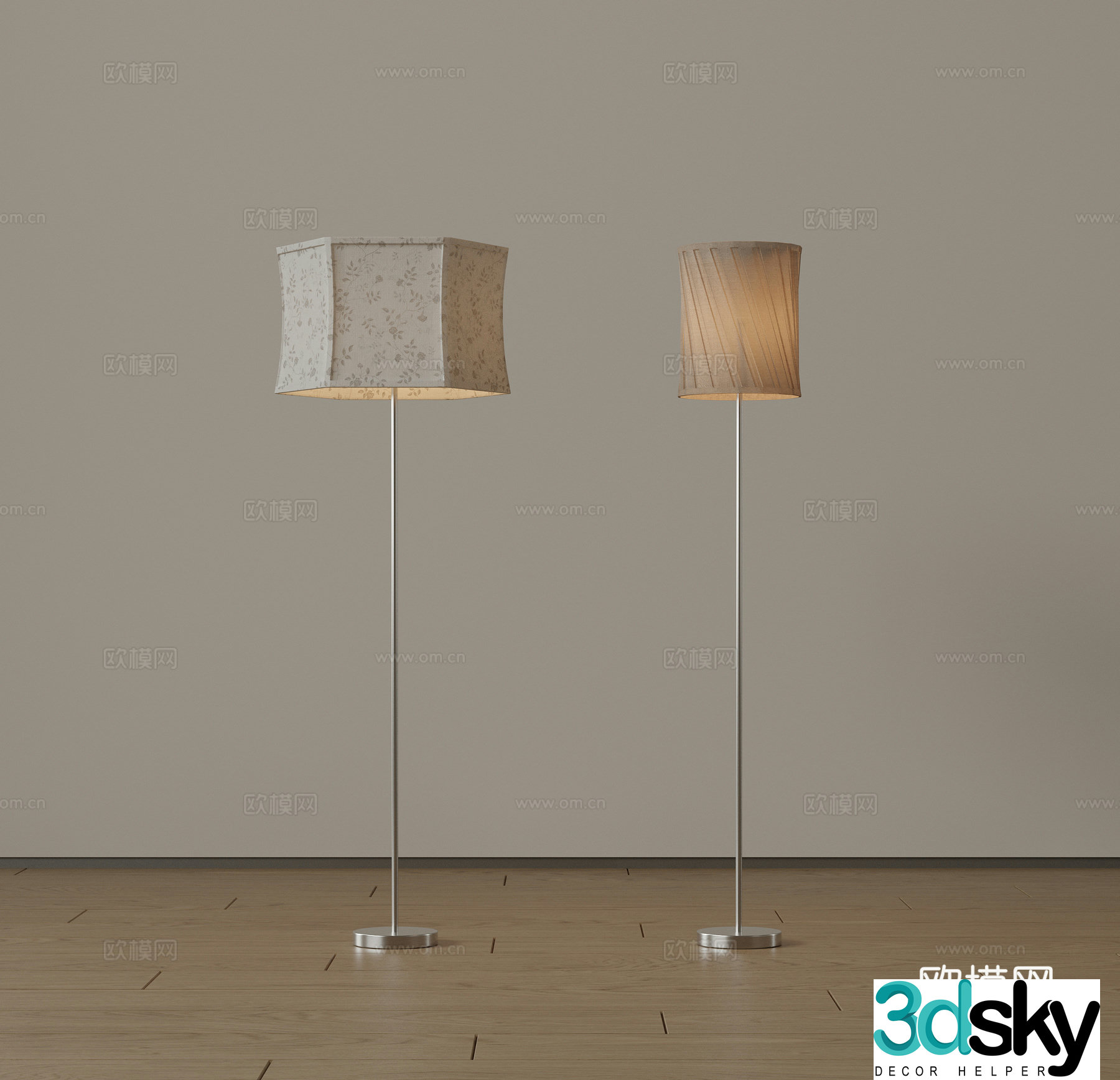 Modern medieval floor lamp Minimalist floor lamp Italian floor lamp Art floor lamp Creamy wind fall 3D model