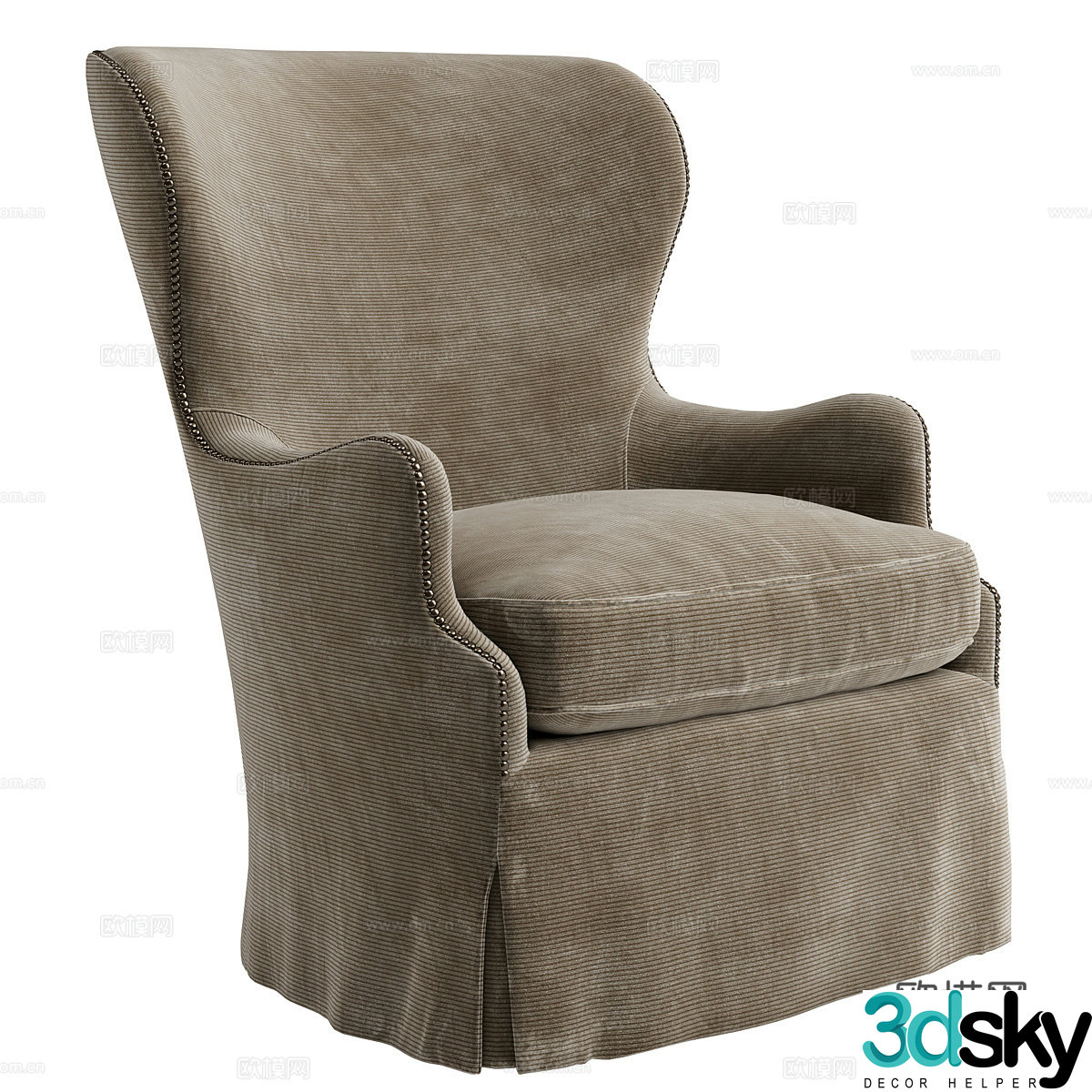 American simple Lee Industries 1991 armchair 3d model
