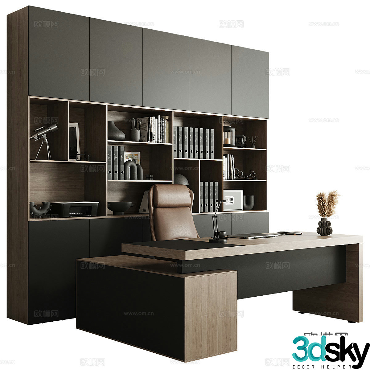 Modern Italian office desk and chair Office furniture 3d model