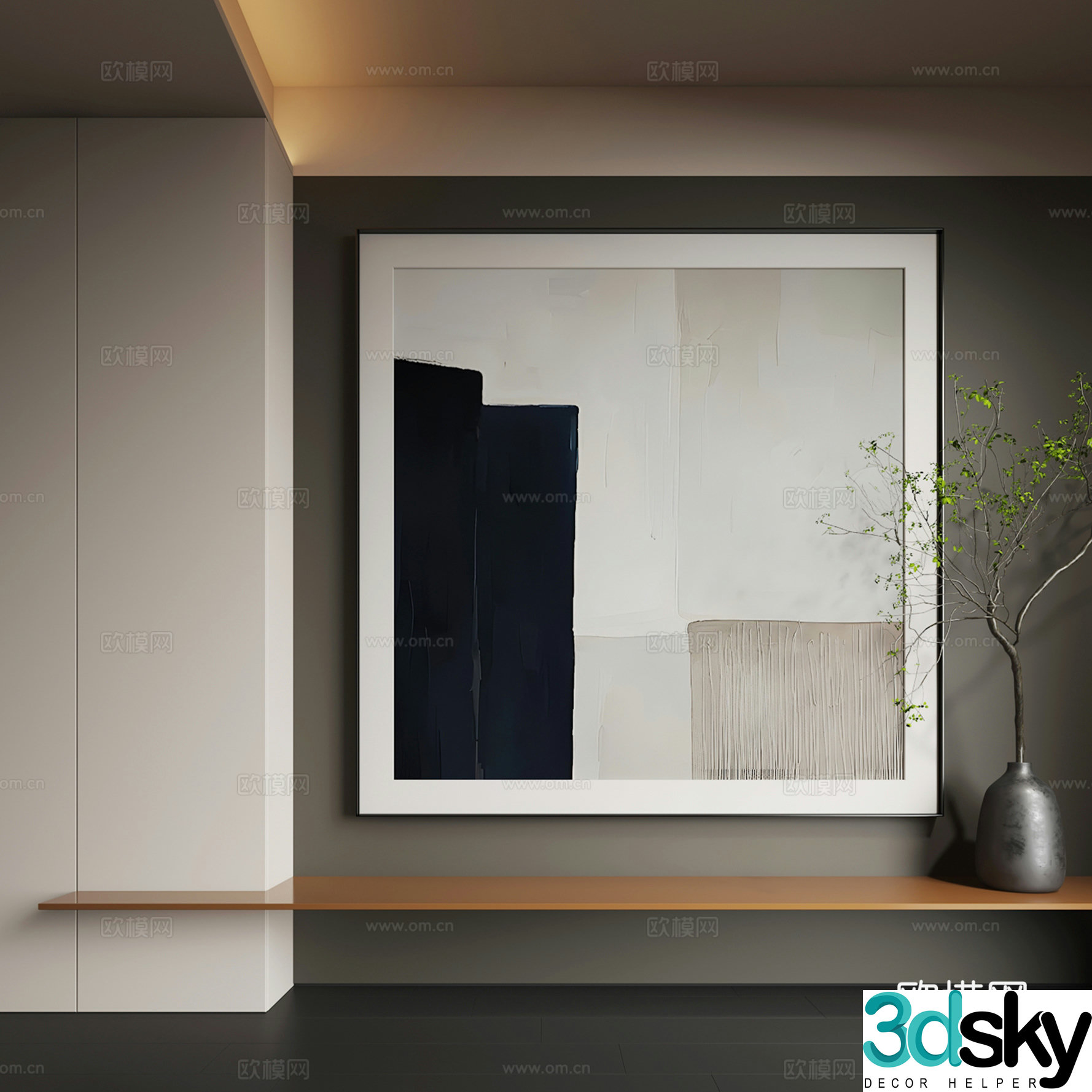 Modern abstract hanging paintings Modern Wasabi decorative paintings Modern light luxury hanging paintings Modern Italian 3D model