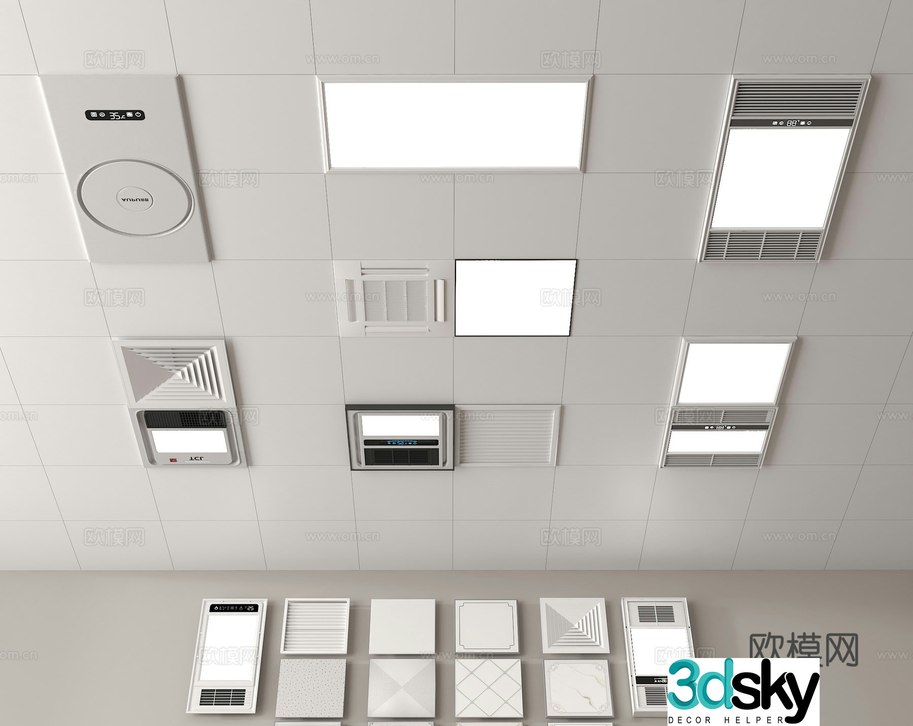 Bathroom lighting bathroom heater air heater 3d model