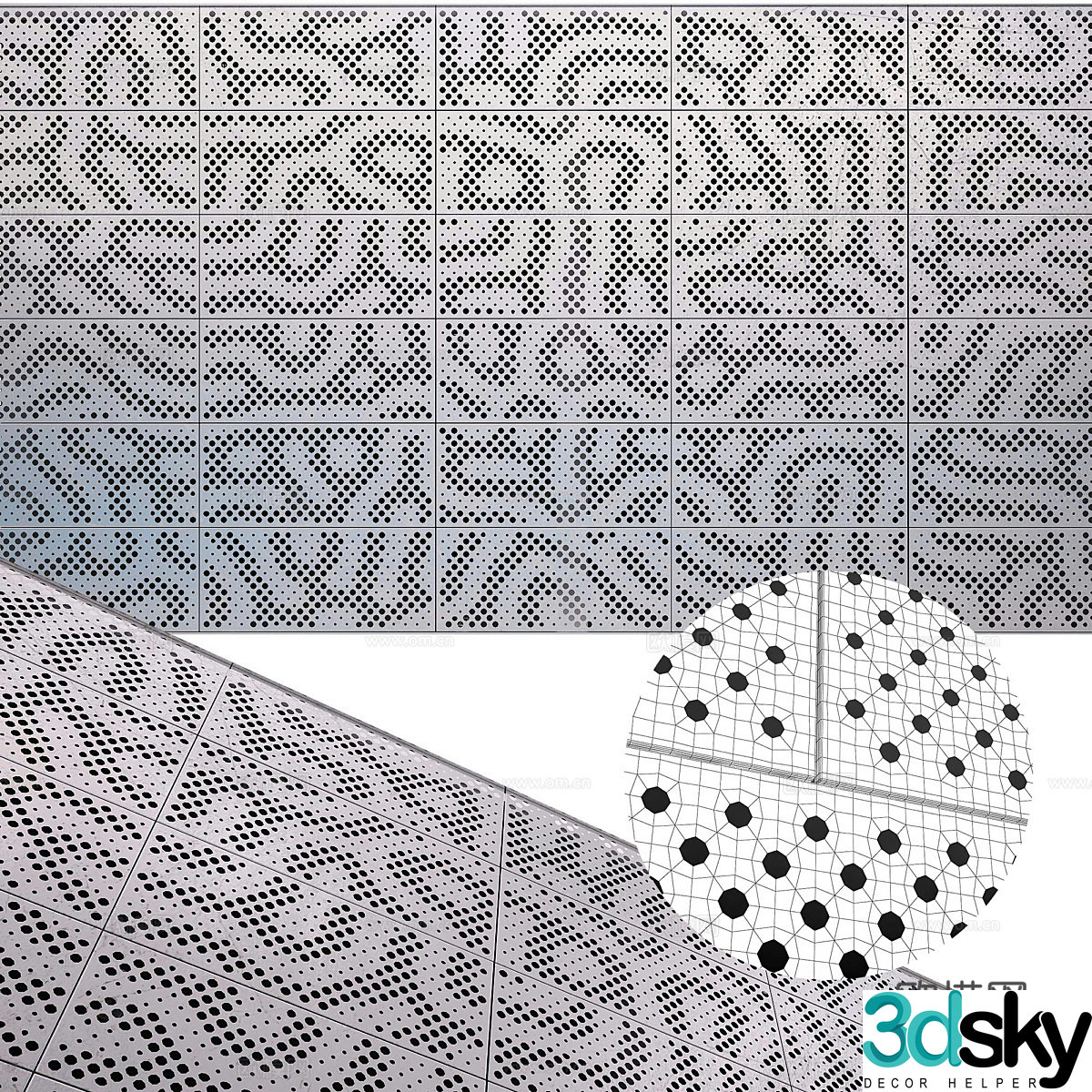 Perforated plate Multi-porous plate 3D model