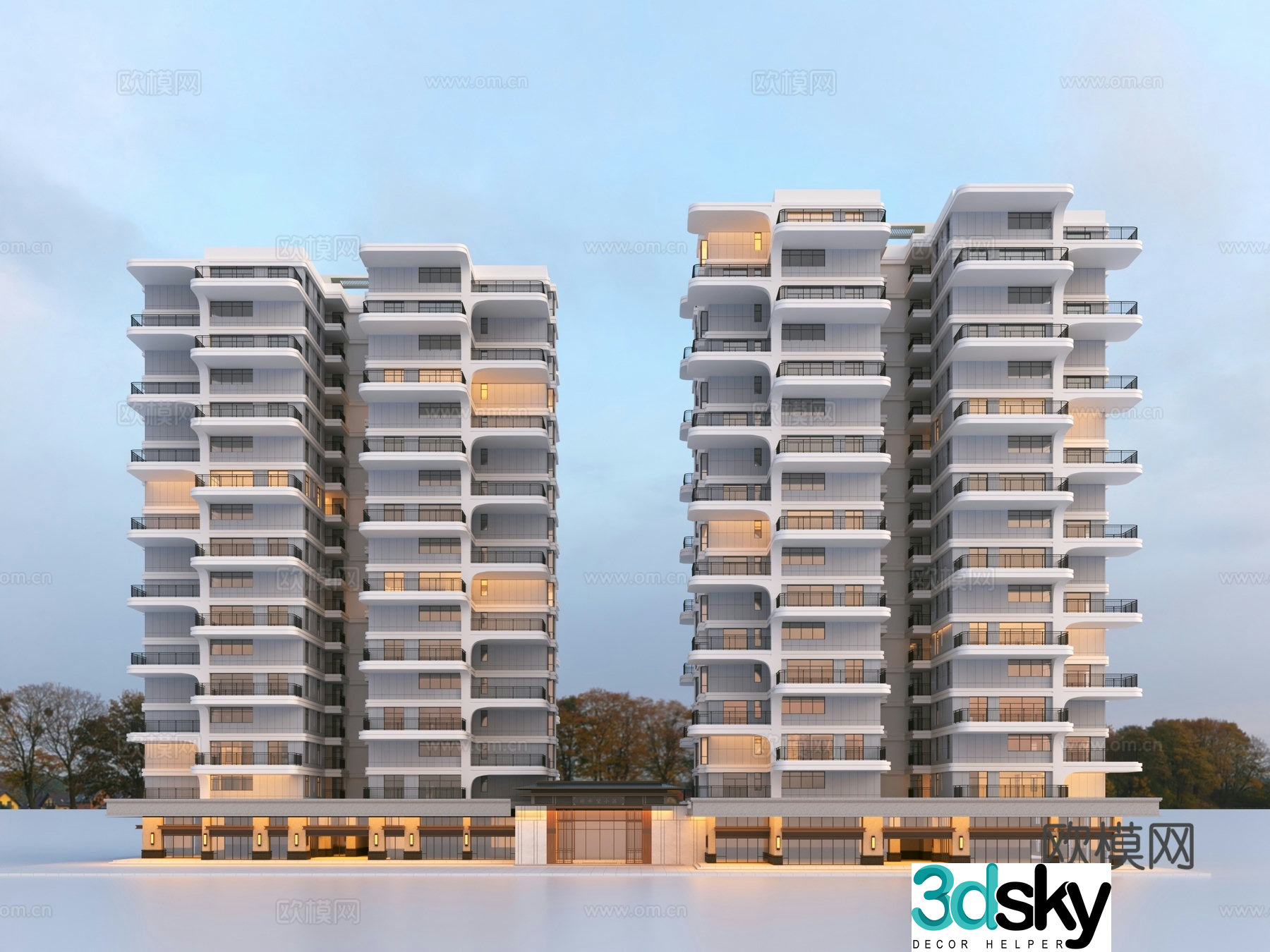 High-rise fourth generation residential 3D model