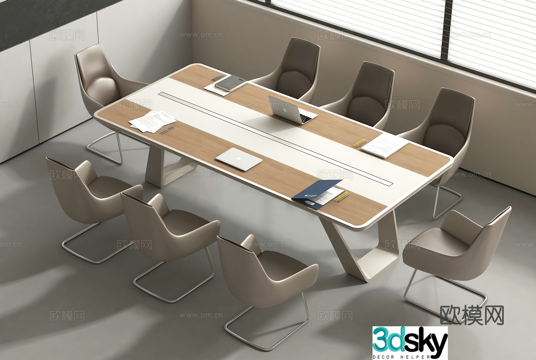 Conference table and chairs Conference table 3D model