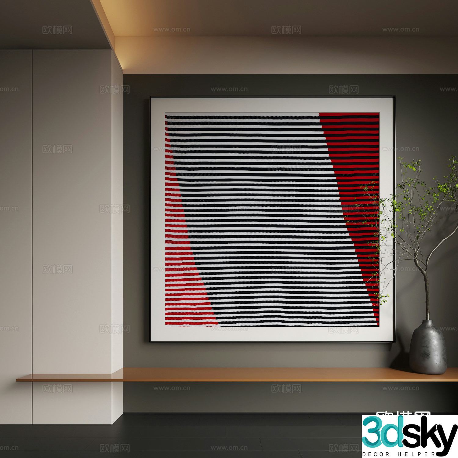 Modern abstract hanging paintings Modern Wasabi decorative paintings Modern light luxury hanging paintings Modern Italian 3D model