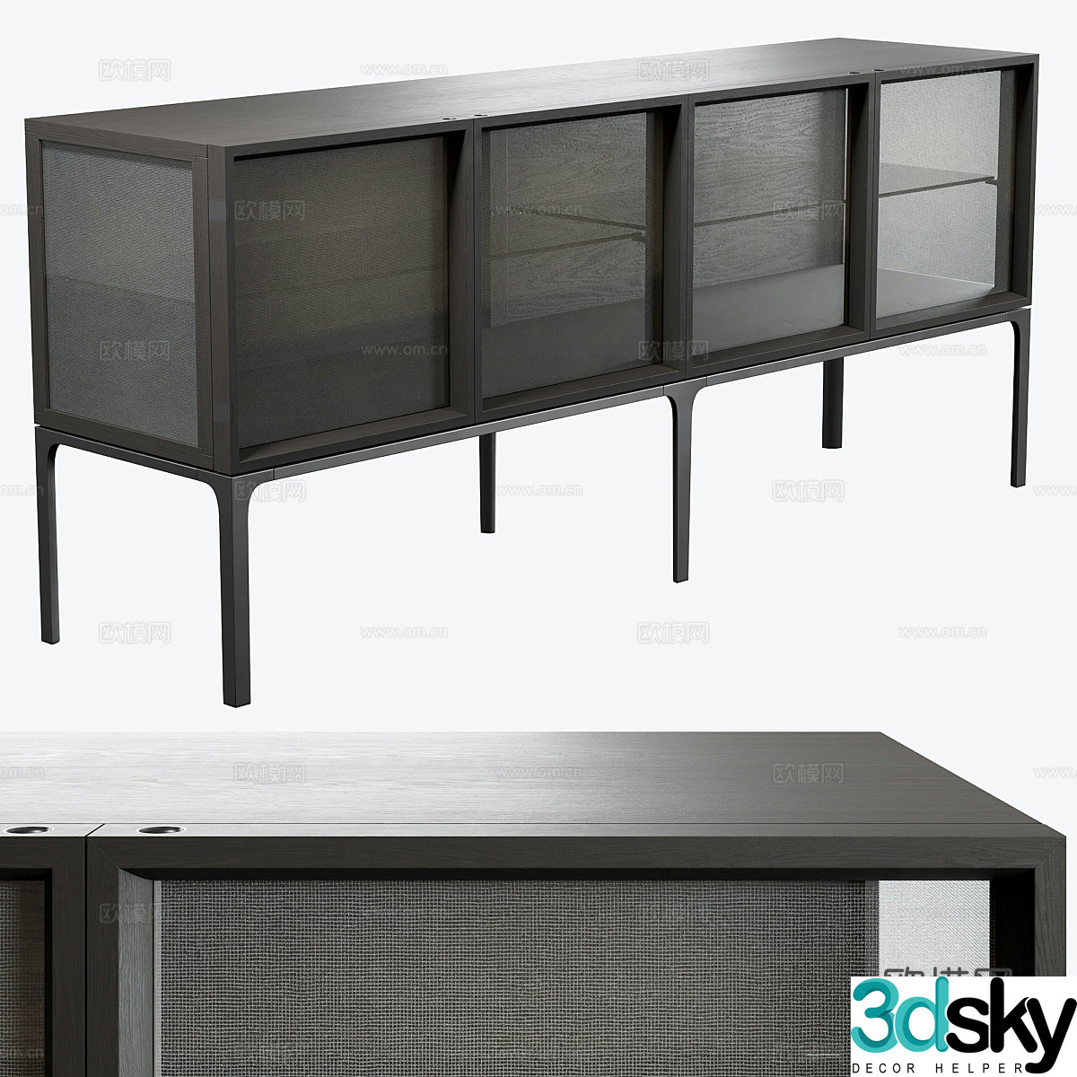 Modern Italian minimalist Poliform TV cabinet 3d model