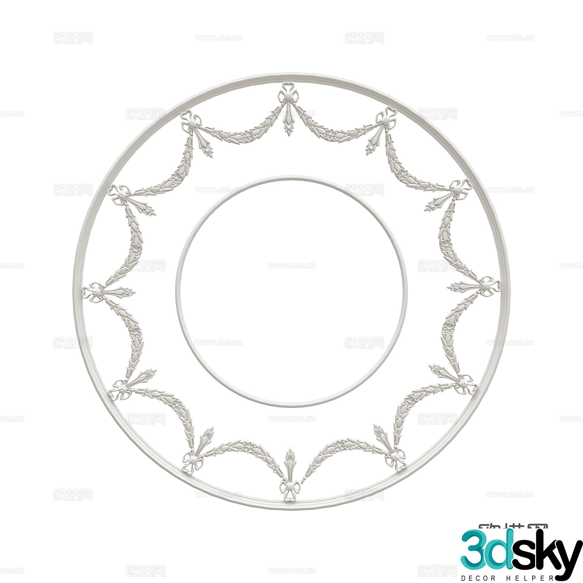 French carved lantern plate 3D model
