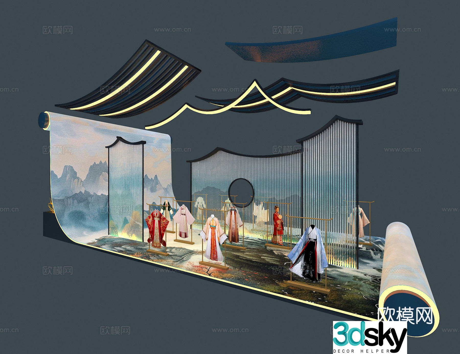 Hanfu booth 3d model