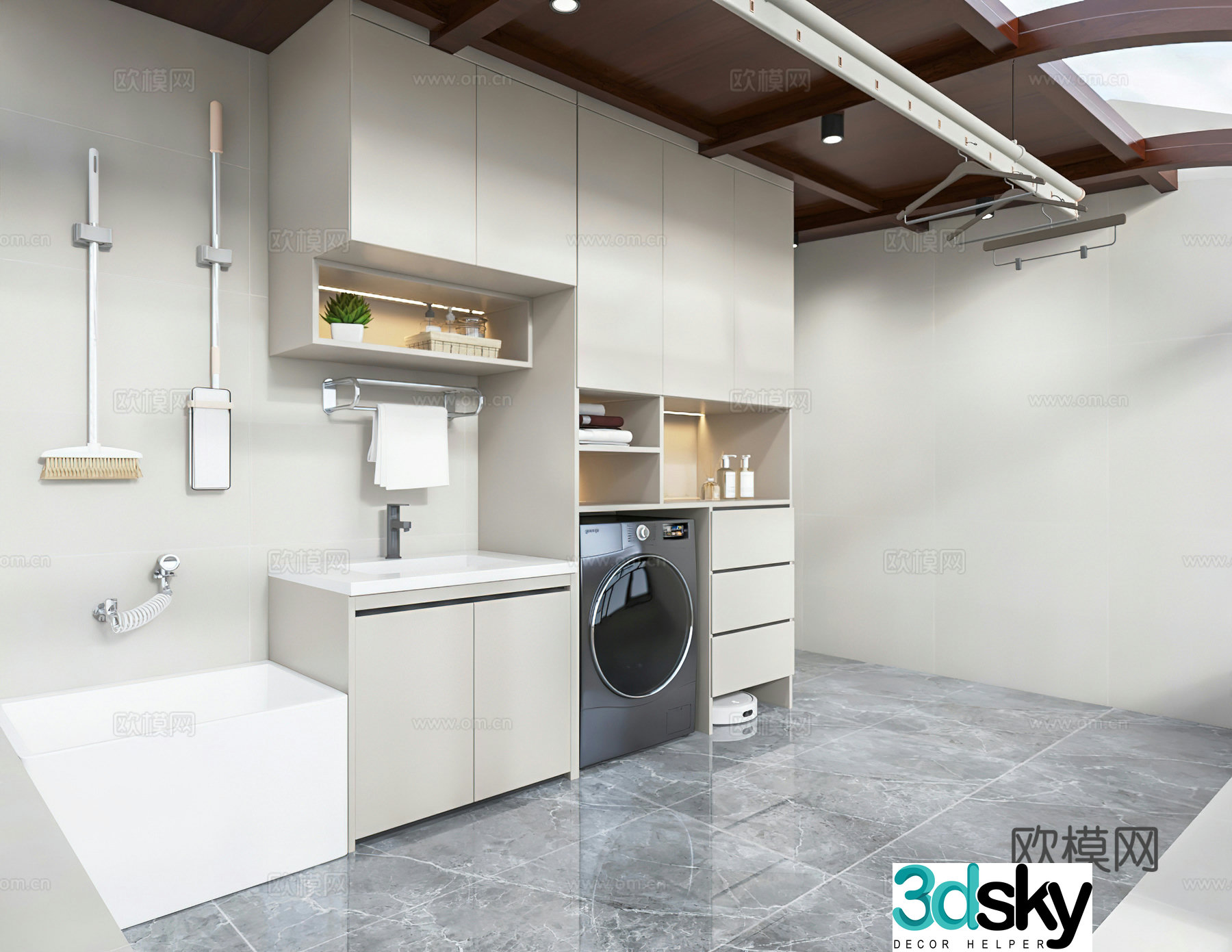 Laundry room mop pool self-built house 3D model