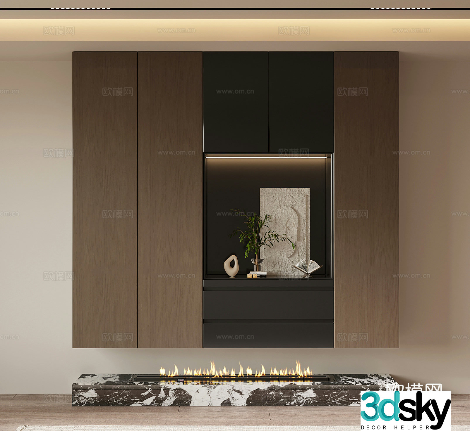 Italian minimalist shoe cabinet 3D model