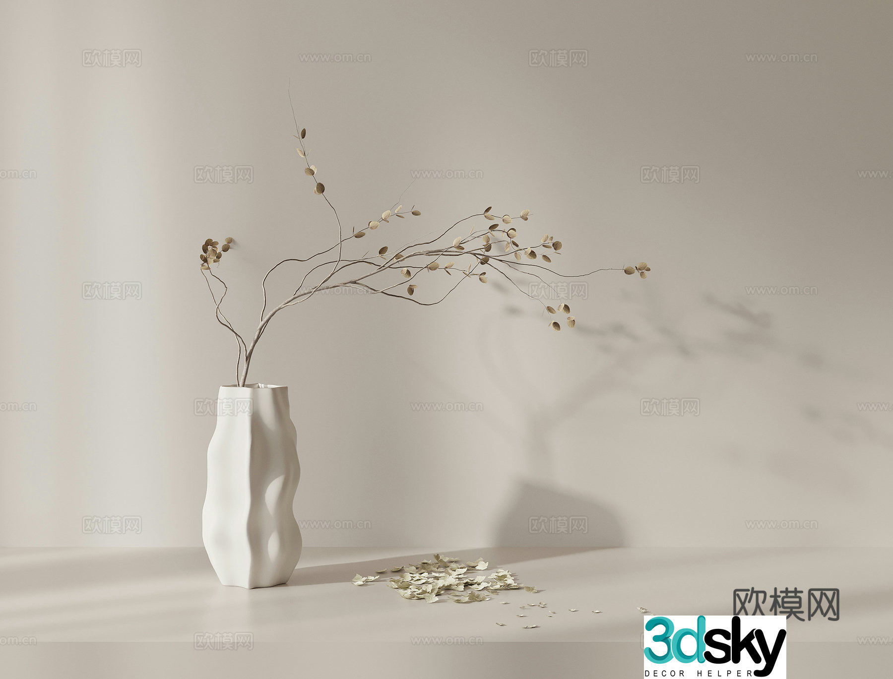 Vase potted ornaments 3D model