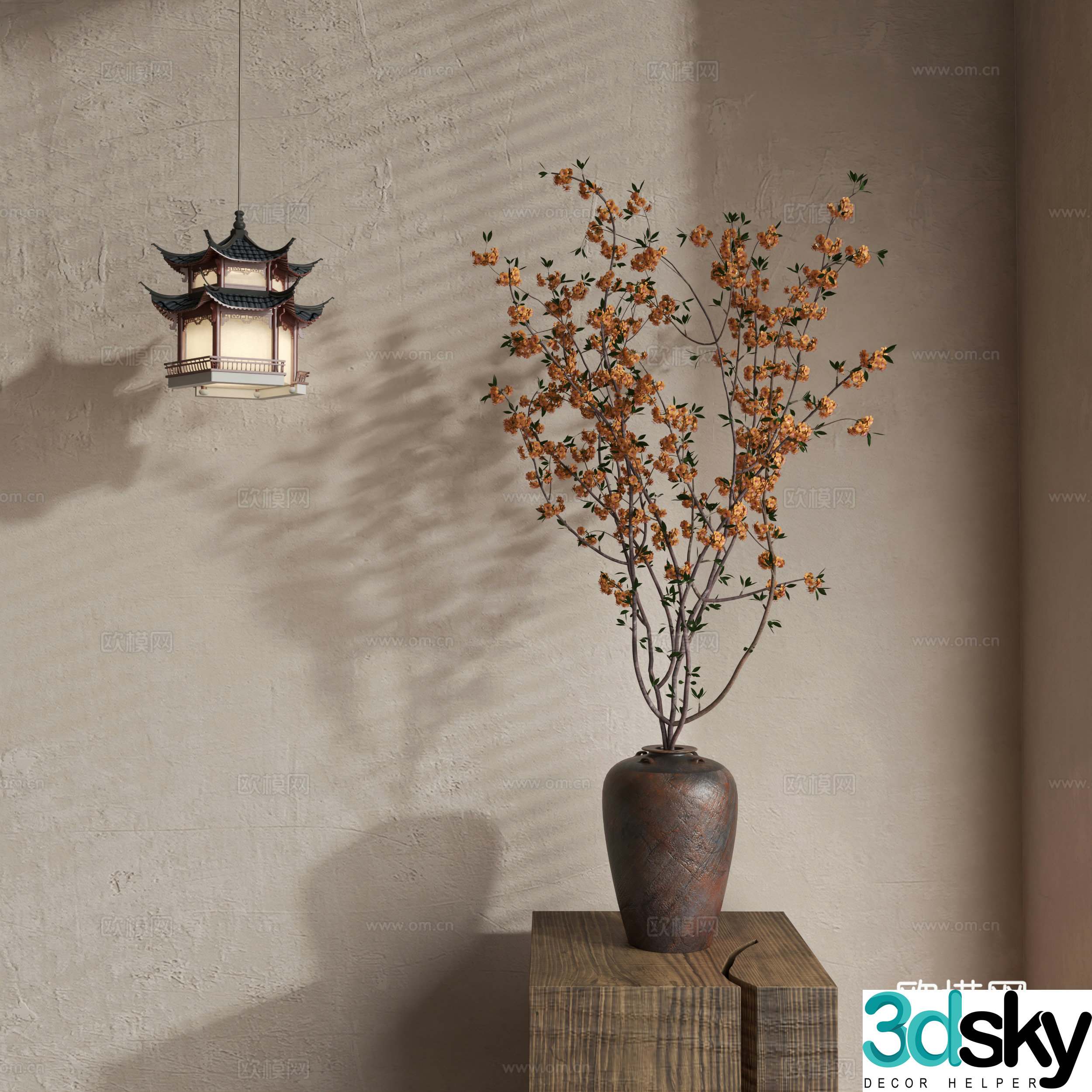 Waverly Flower Art Middle Ages Flower Art New Chinese Flower Art Modern Flower Art Vase 3D Model