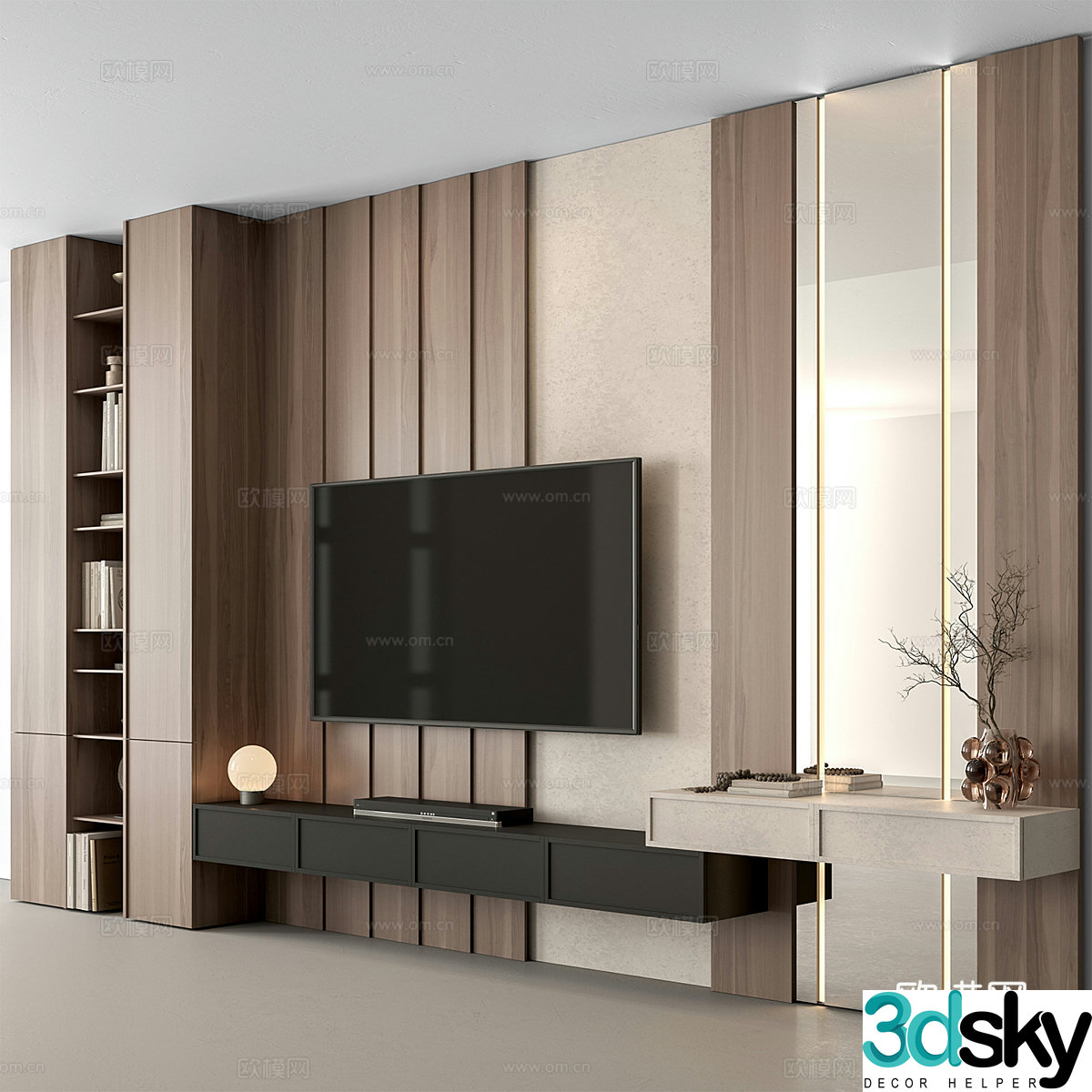 New Chinese TV background wall 3D model