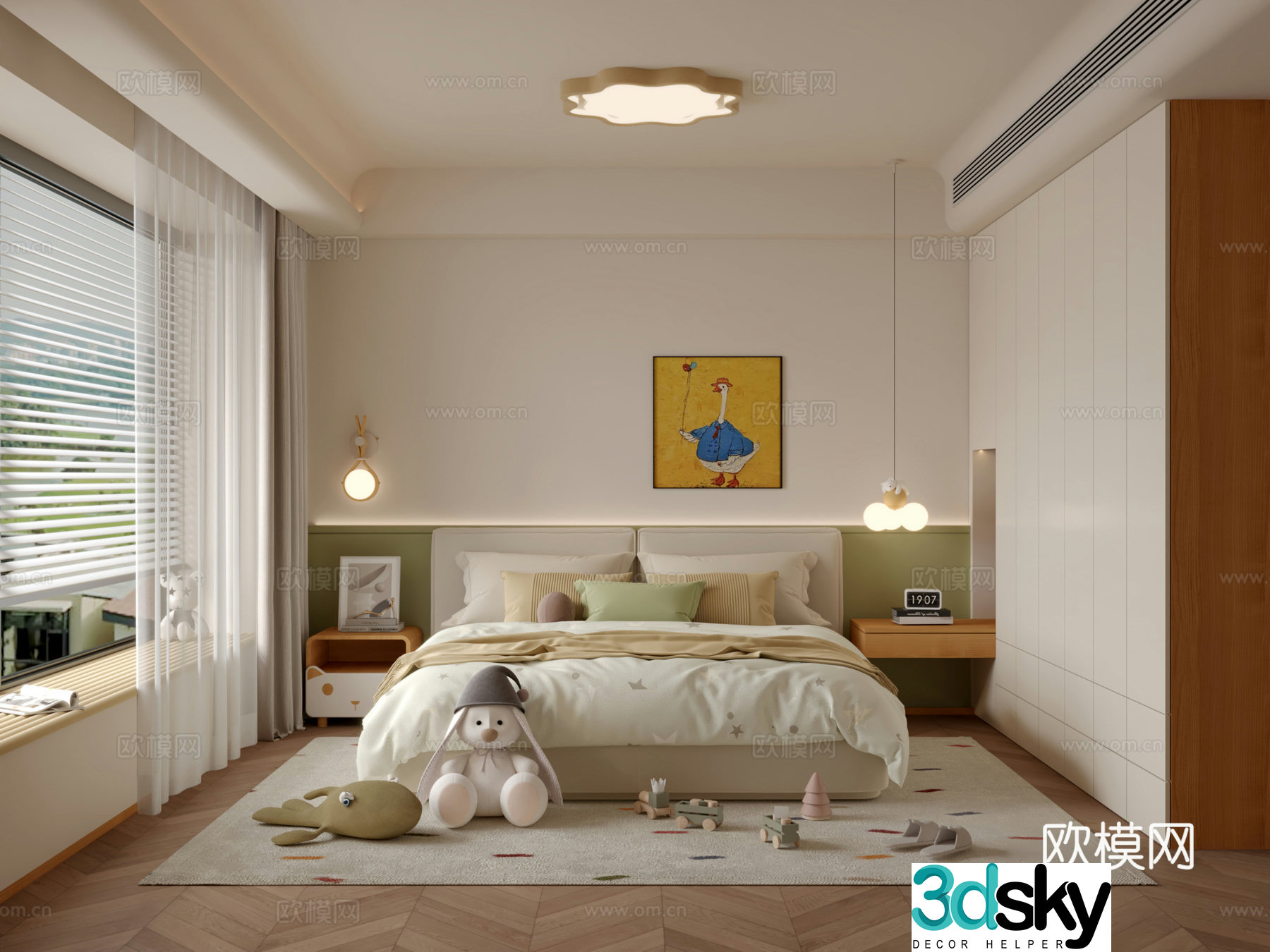 Modern children’s room 3d model