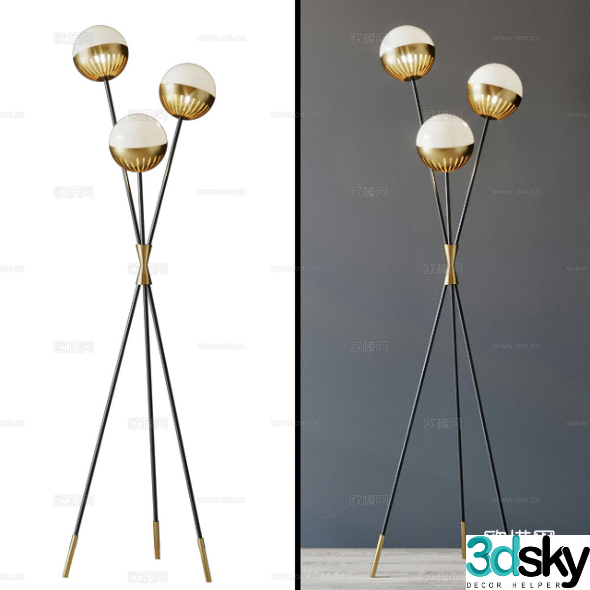 Modern light luxury floor lamp 3d model