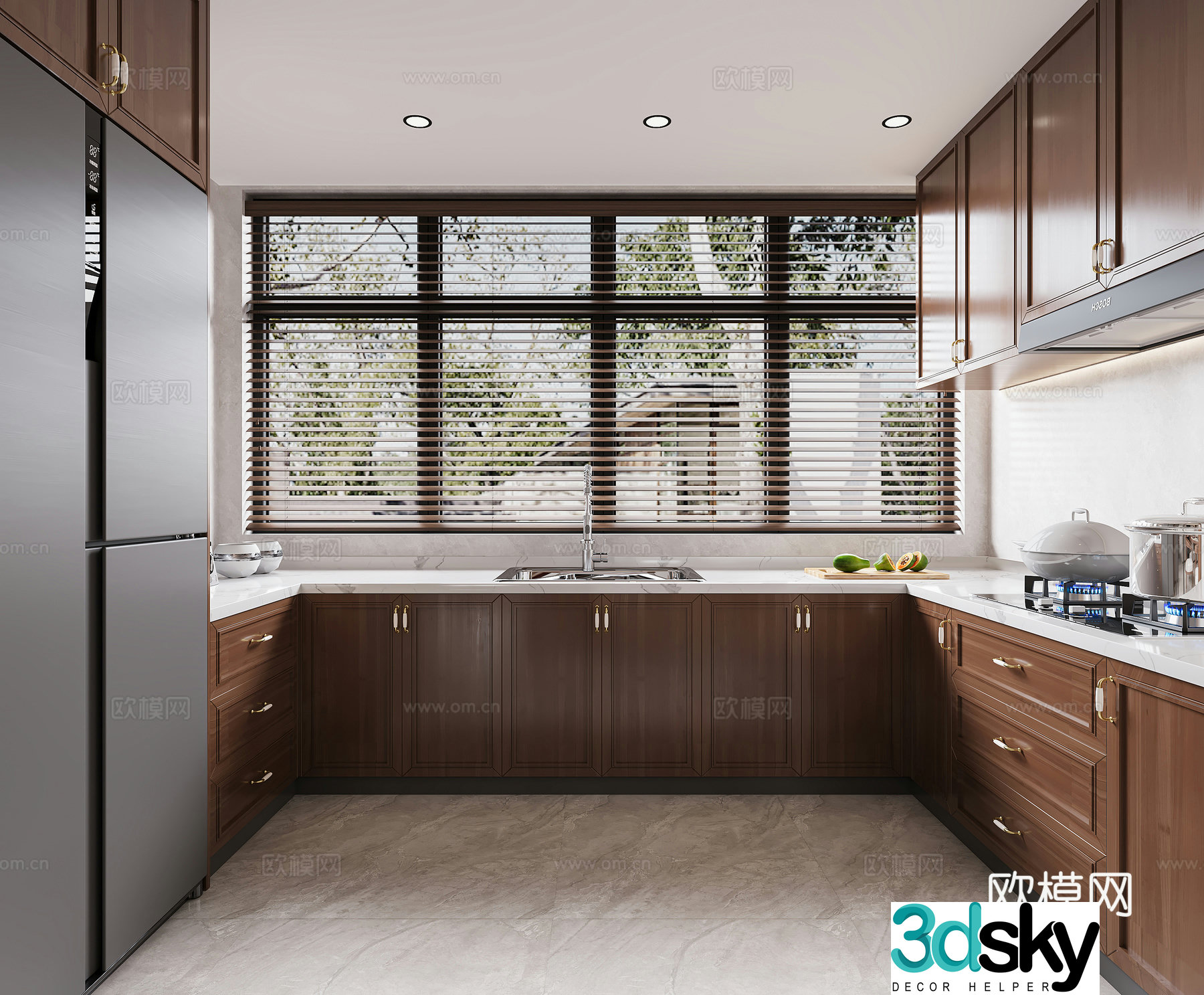 New Chinese style kitchen bar 3D model
