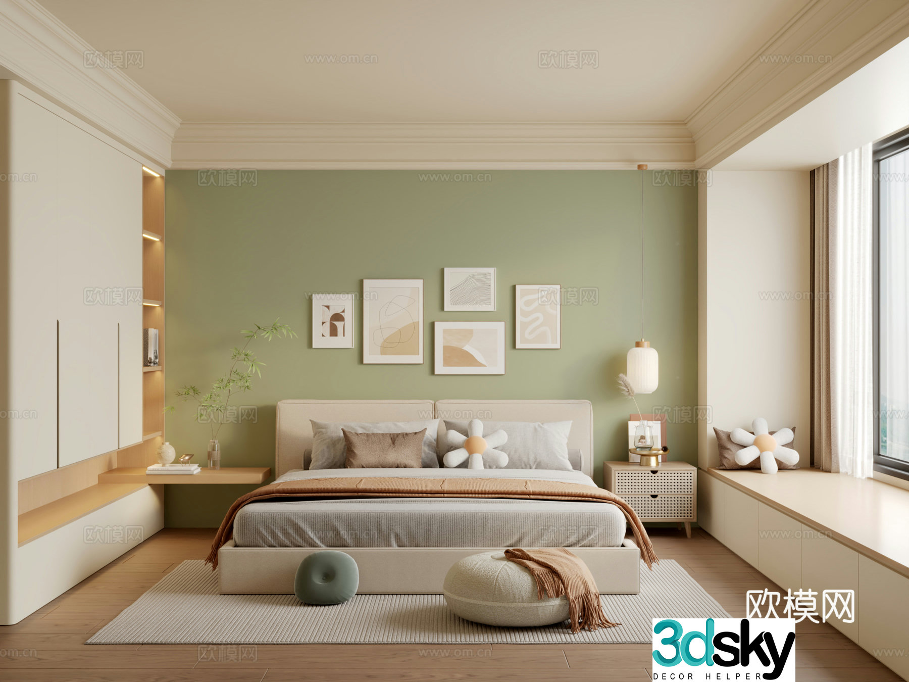 Nordic bedroom 3d model